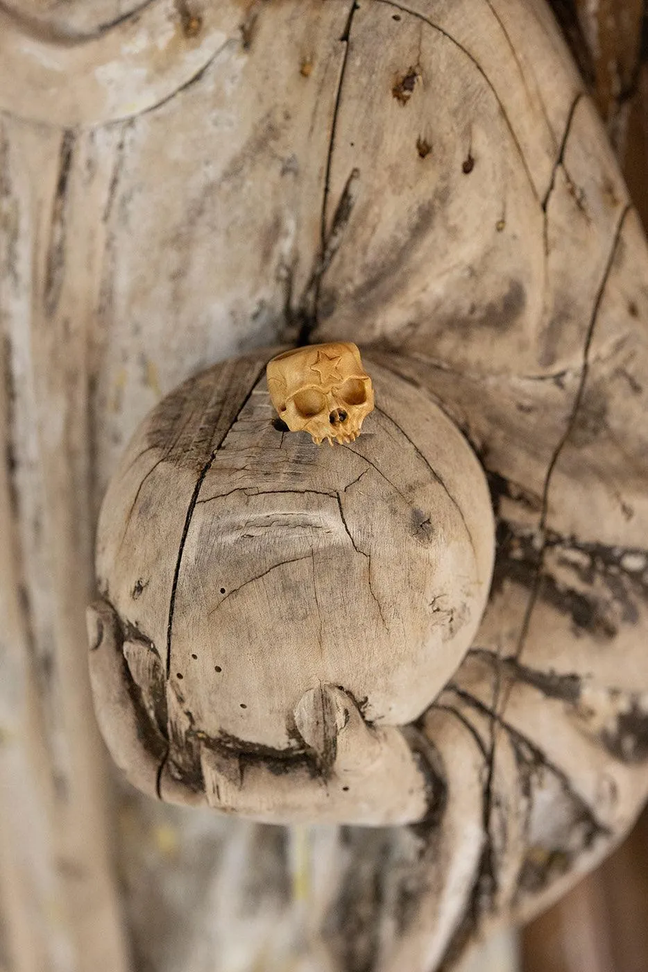 Sandalwood Skull Scarf Slide sold by Magnolia Pearl
