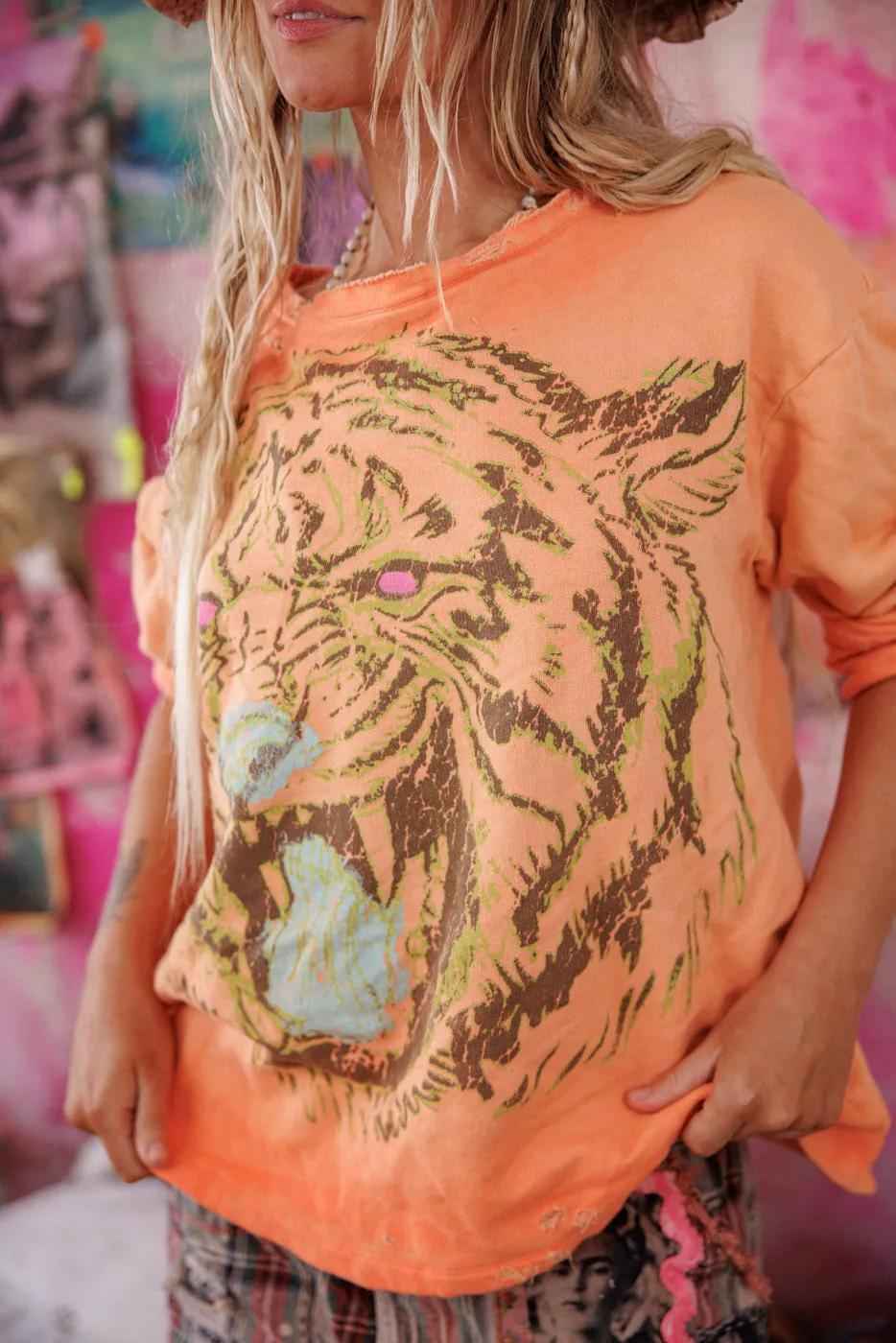 Tiger Face Hermosa Sweatshirt sold by Magnolia Pearl product image thumbnail 2