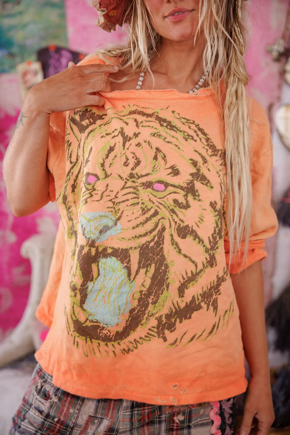 Tiger Face Hermosa Sweatshirt sold by Magnolia Pearl product image thumbnail 4