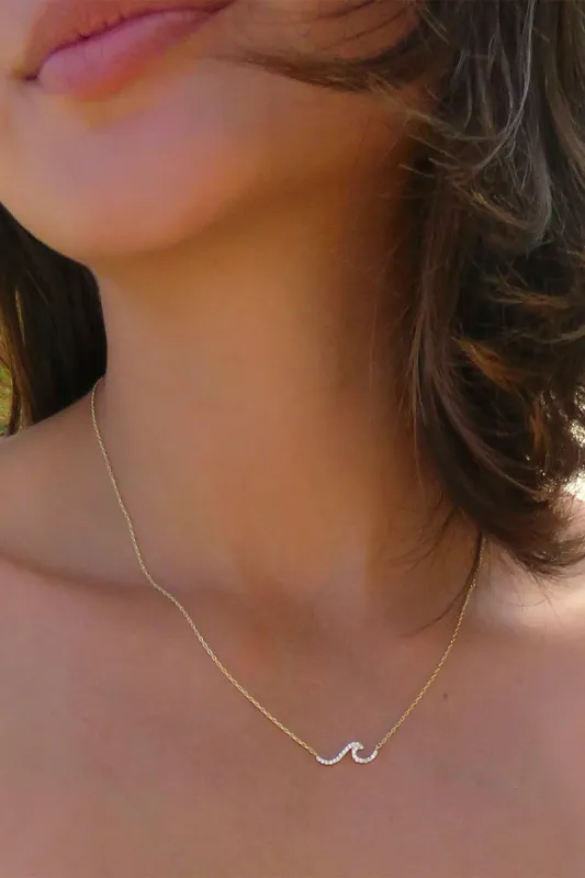 Rhinestone Wave Necklace sold by mahina
