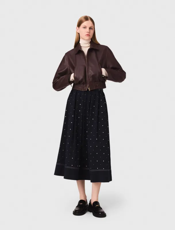 Vintage leather cropped jacket sold by Maje