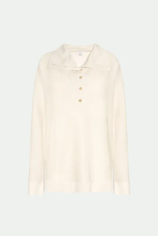 Maglia collo alto piqué in lana vergine e seta made by Malo