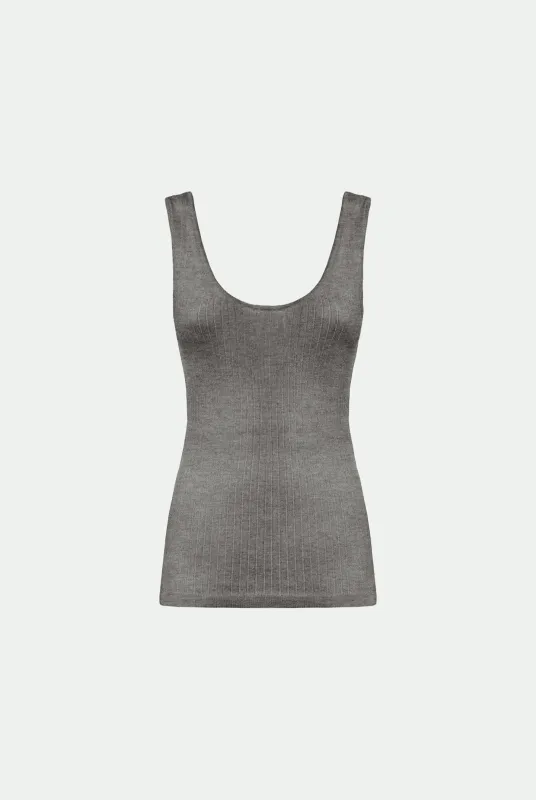 Canotta a costina in cashmere seta made by Malo