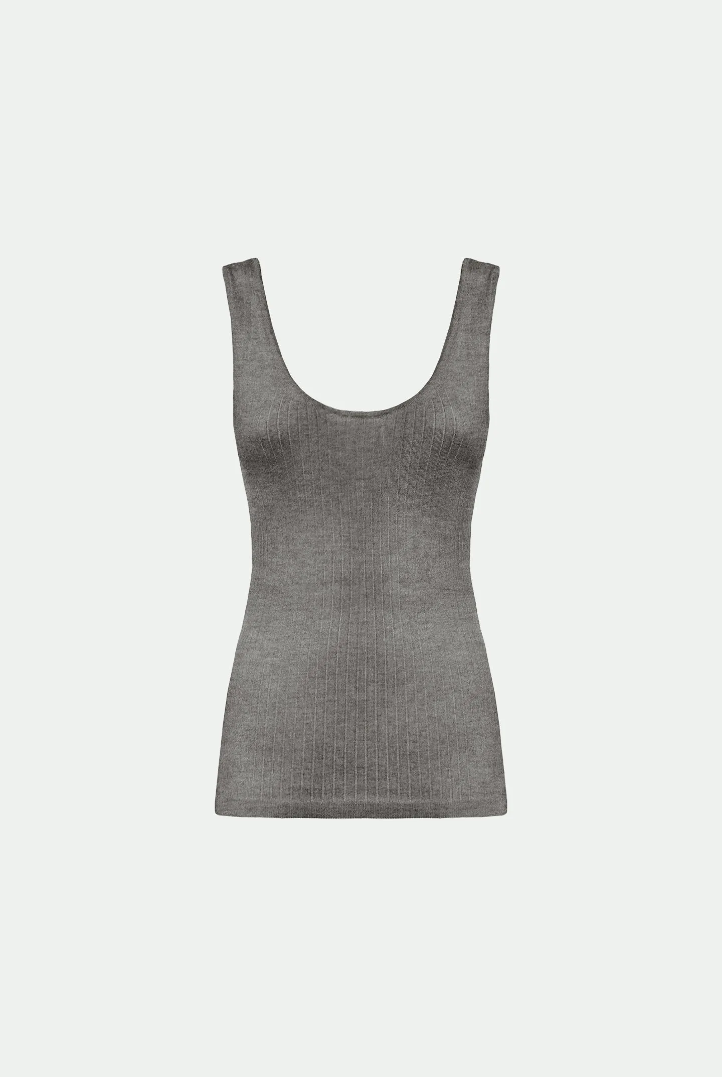 Canotta a costina in cashmere seta sold by Malo