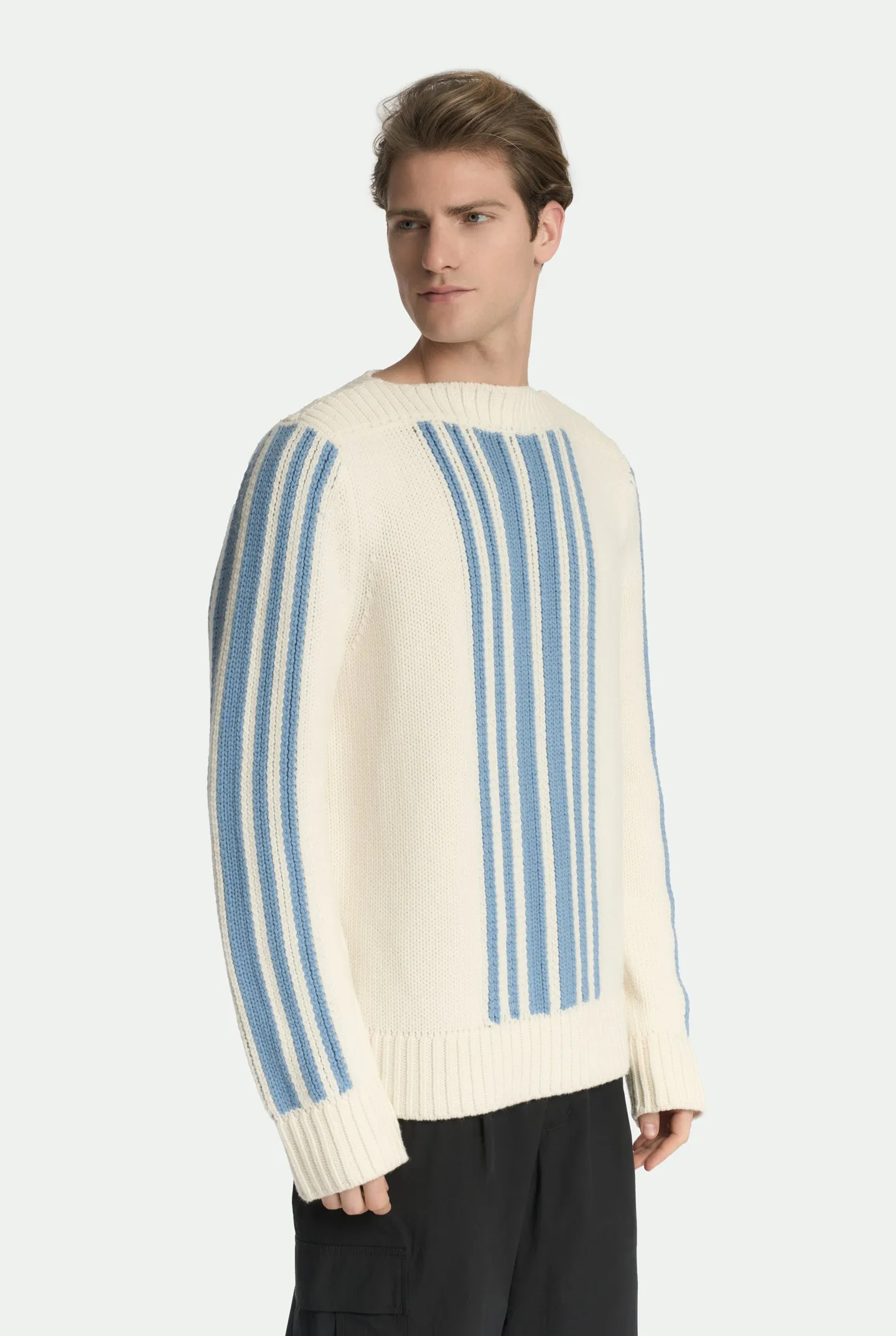 Maglia girocollo con intarsio in luxury cashmere sold by Malo product image thumbnail 5