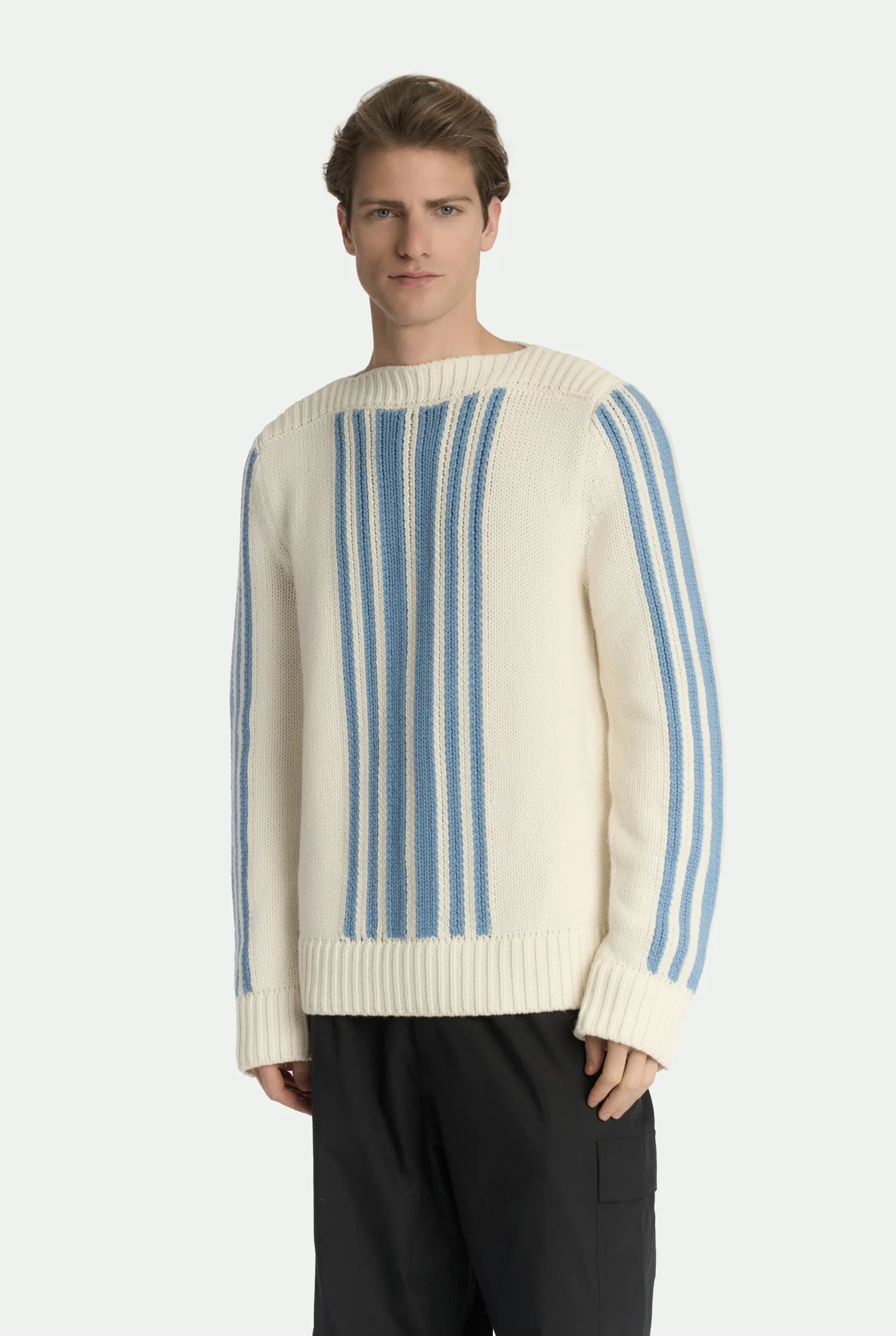 Maglia girocollo con intarsio in luxury cashmere sold by Malo product image thumbnail 4