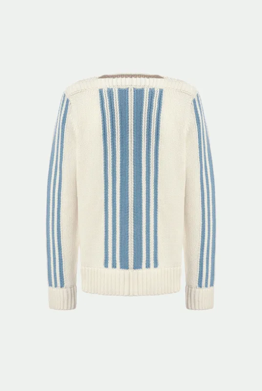 Maglia girocollo con intarsio in luxury cashmere made by Malo