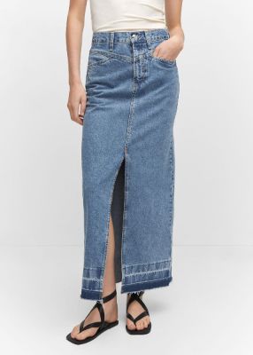 Denim long skirt -  Woman | Mango Canada sold by Mango
