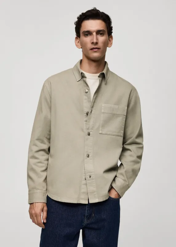 Pocket denim overshirt - Men | MANGO Canada sold by Mango