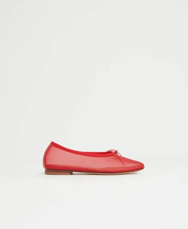 Mesh Dream Ballerina - Bright Red sold by Mansur Gavriel