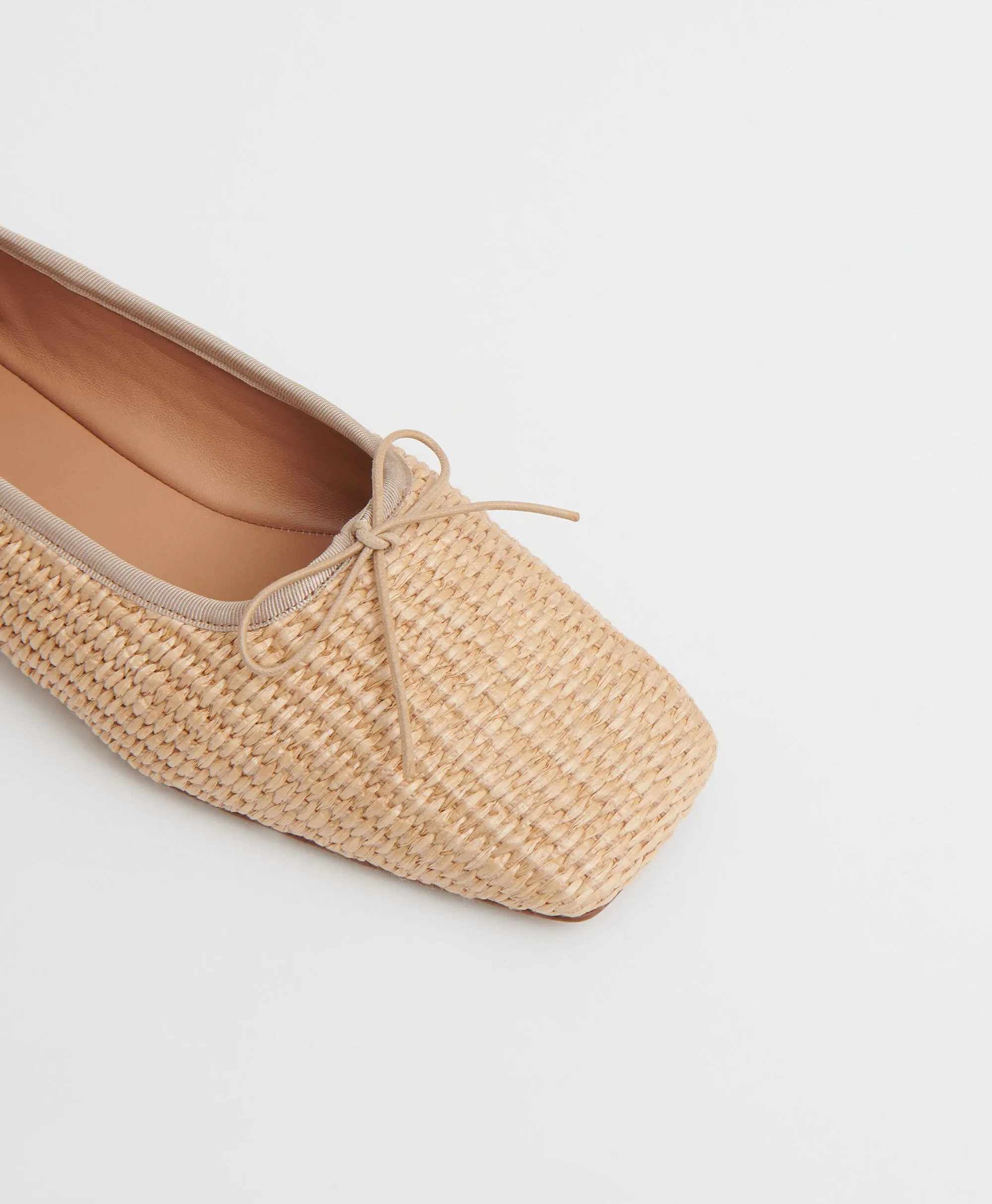 Square Toe Ballerina - Natural Raffia sold by Mansur Gavriel product image thumbnail 2
