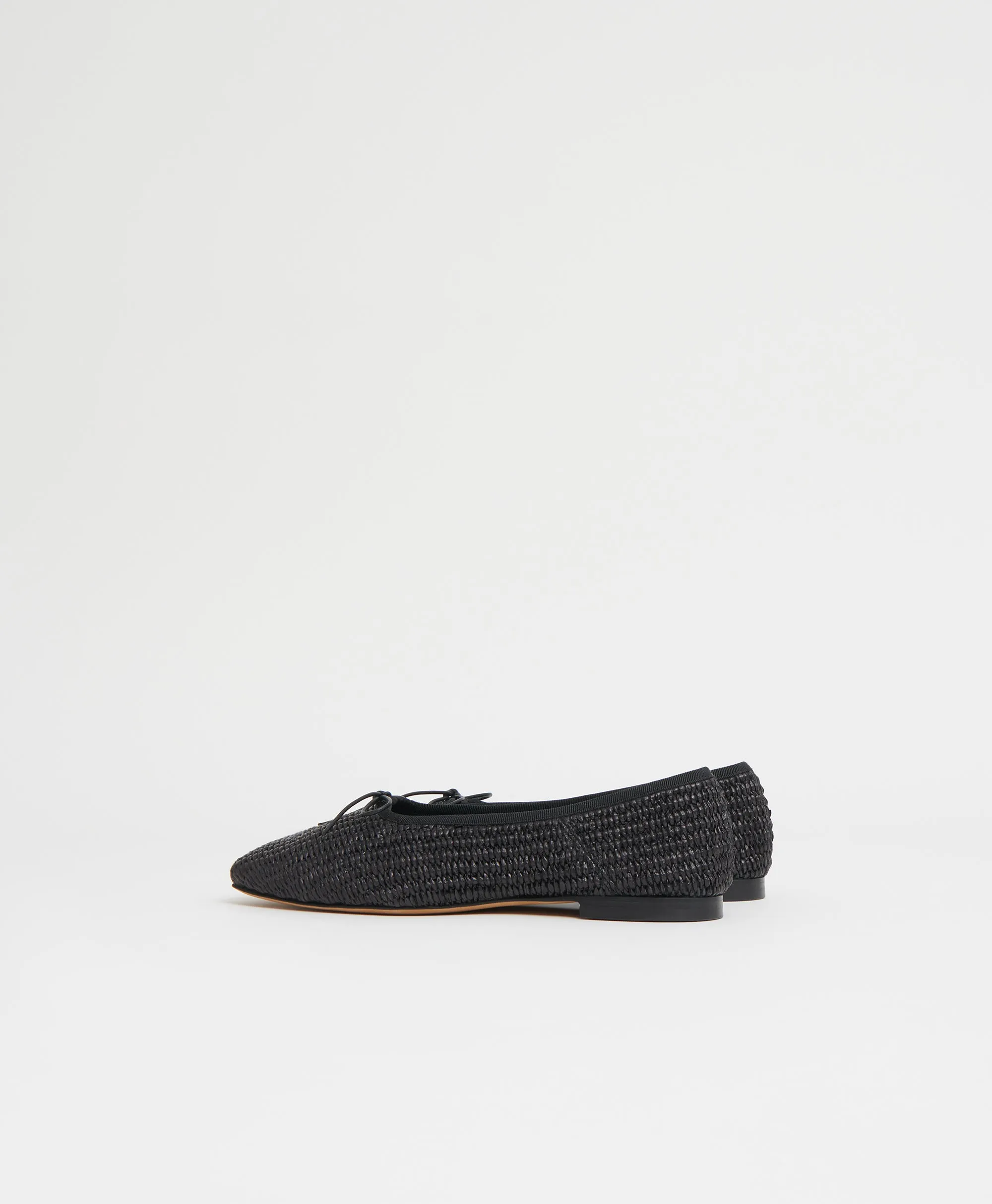 Raffia Square Toe Ballerina - Black sold by Mansur Gavriel product image thumbnail 4