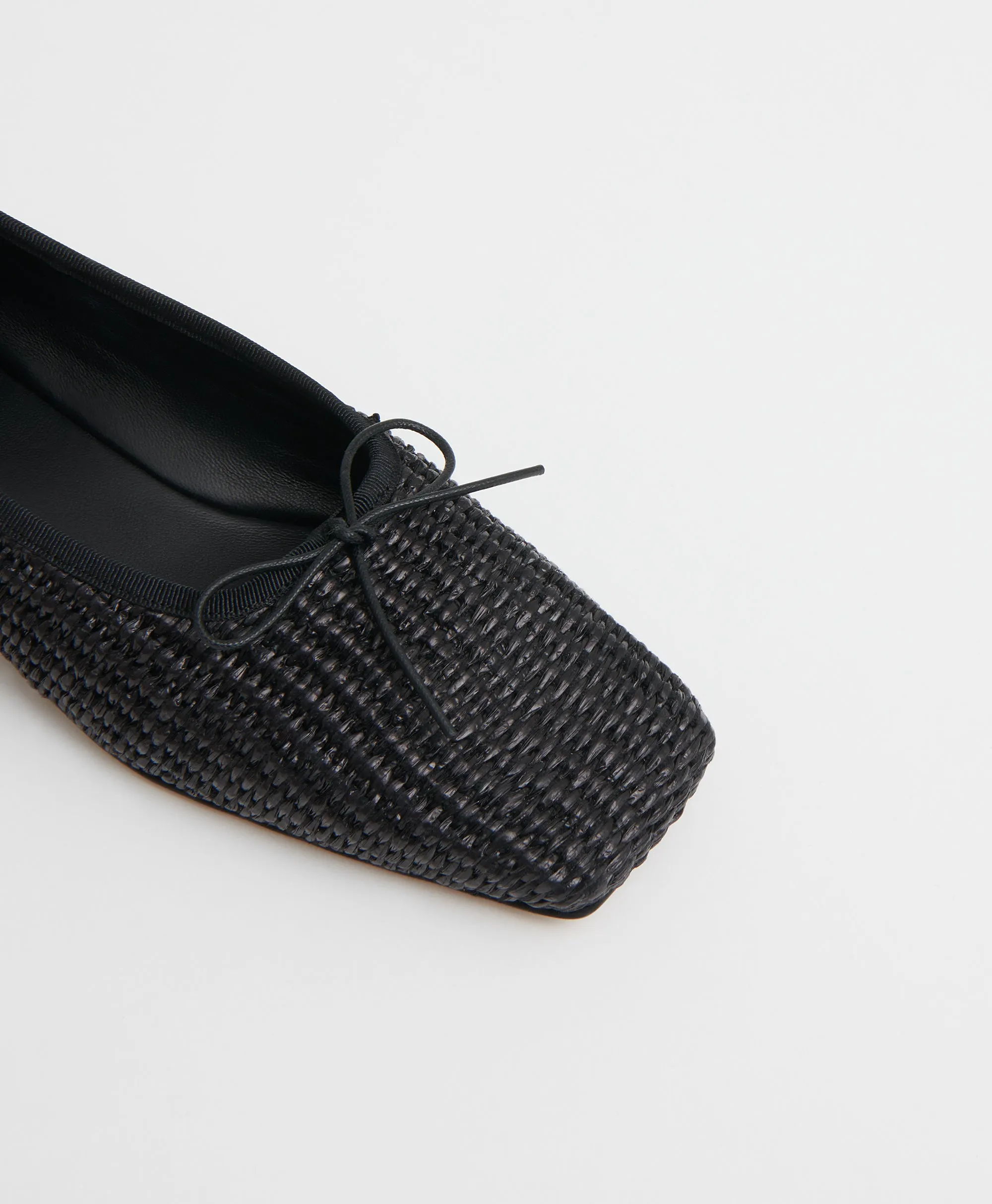 Raffia Square Toe Ballerina - Black sold by Mansur Gavriel product image thumbnail 2