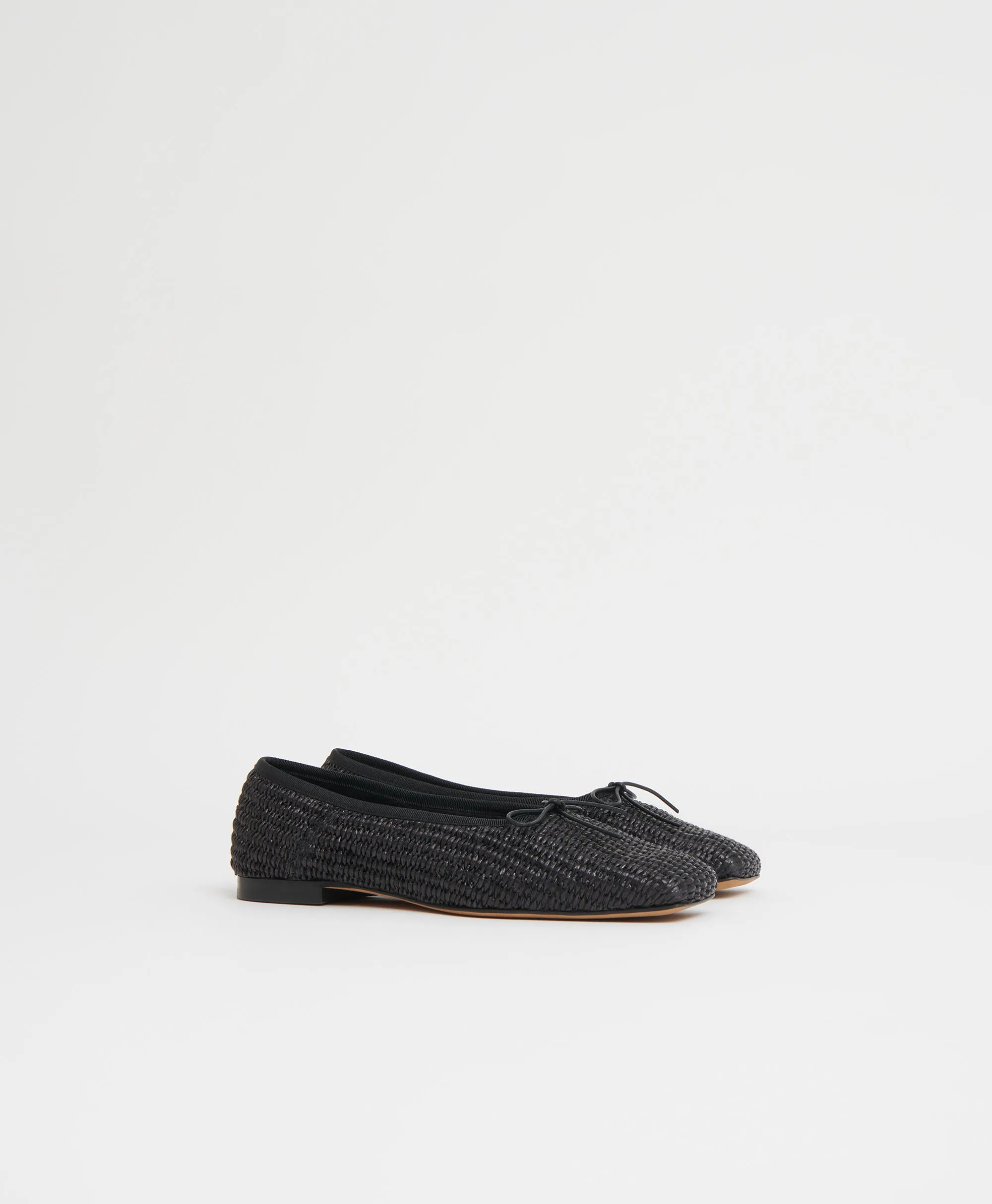 Raffia Square Toe Ballerina - Black sold by Mansur Gavriel product image thumbnail 3