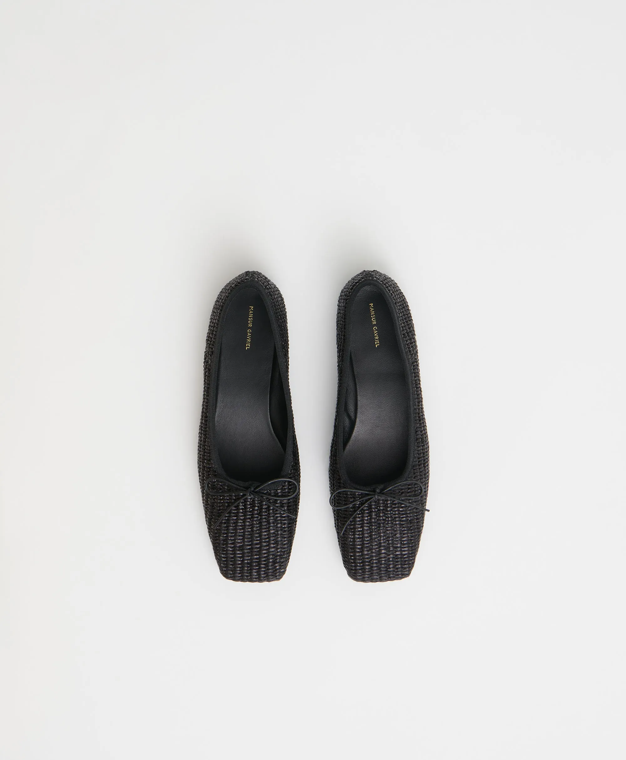 Raffia Square Toe Ballerina - Black sold by Mansur Gavriel product image thumbnail 5