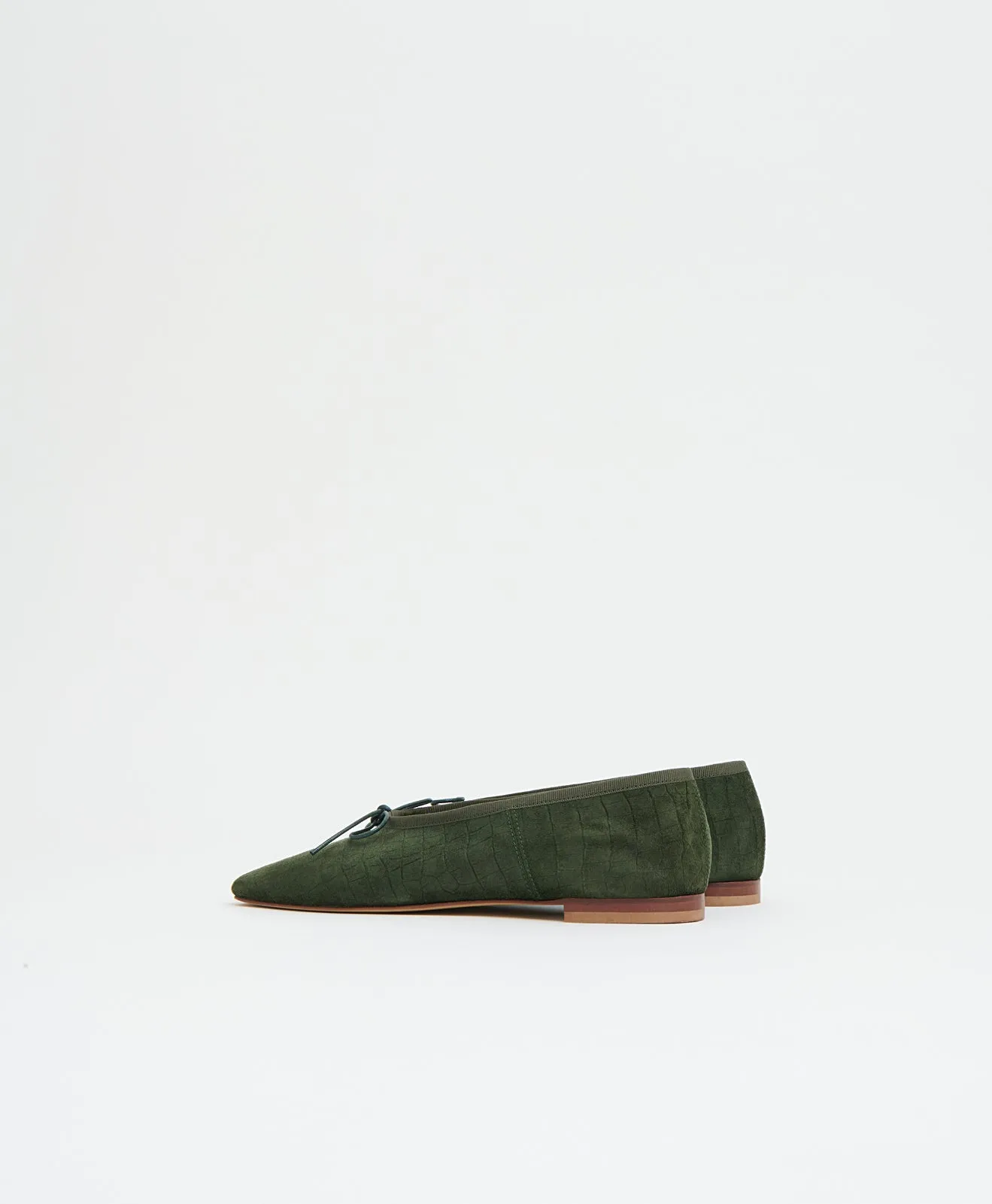 Square Toe Ballerina - Moss Suede Croc sold by Mansur Gavriel product image thumbnail 4