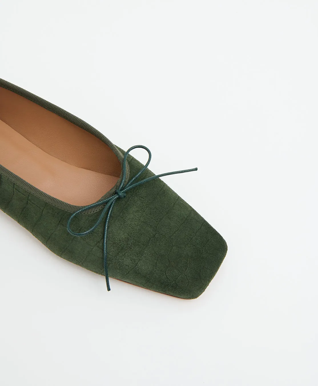 Square Toe Ballerina - Moss Suede Croc sold by Mansur Gavriel product image thumbnail 5