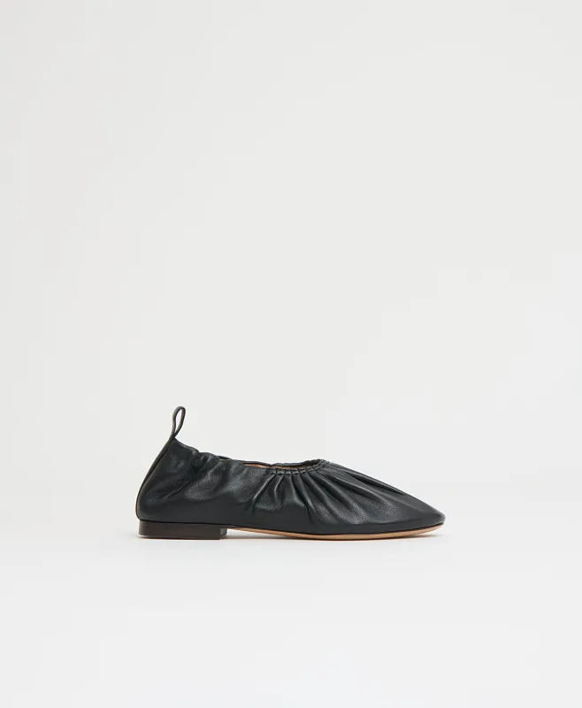 Ruched Ballerina - Black sold by Mansur Gavriel