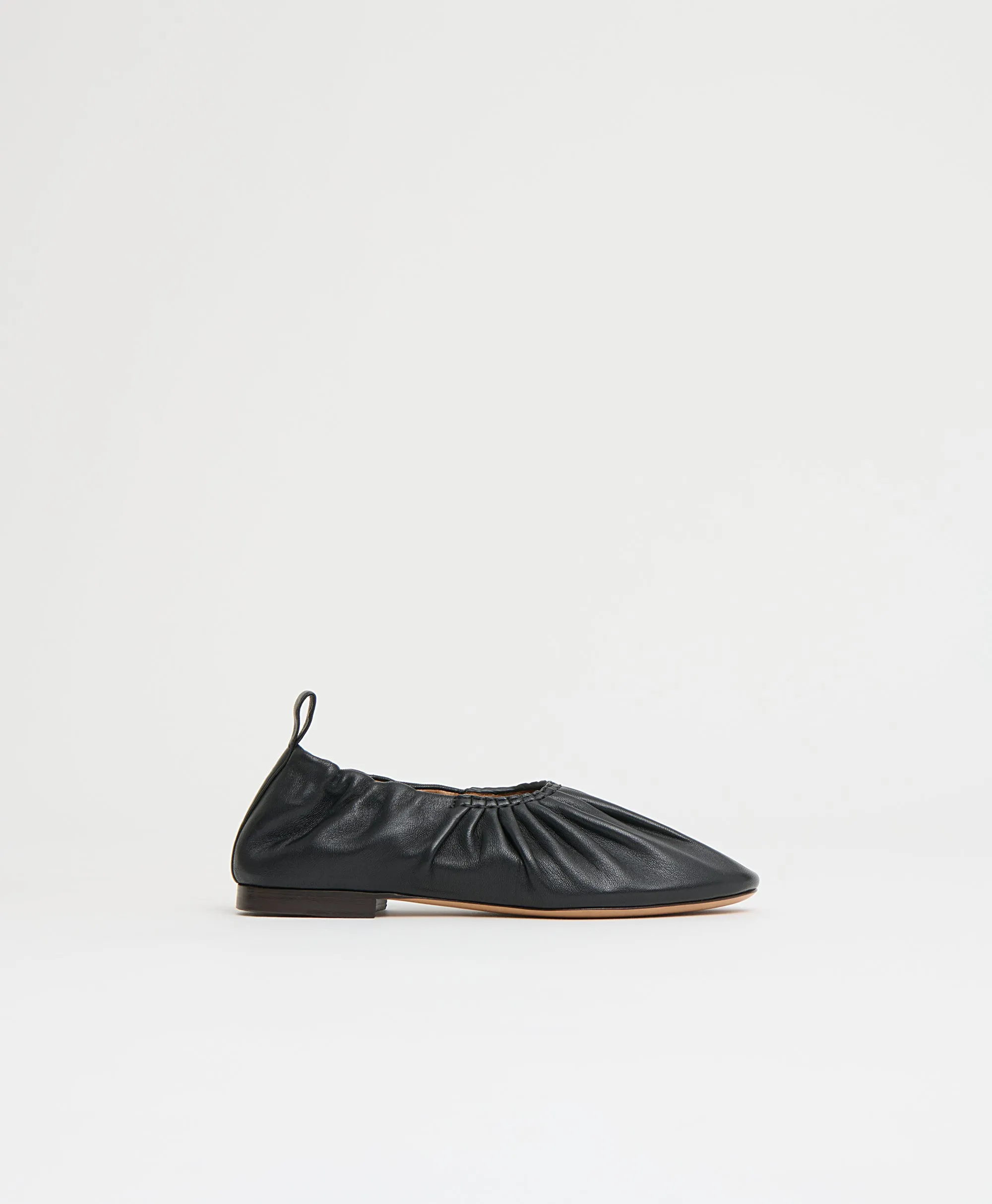 Ruched Ballerina - Black sold by Mansur Gavriel