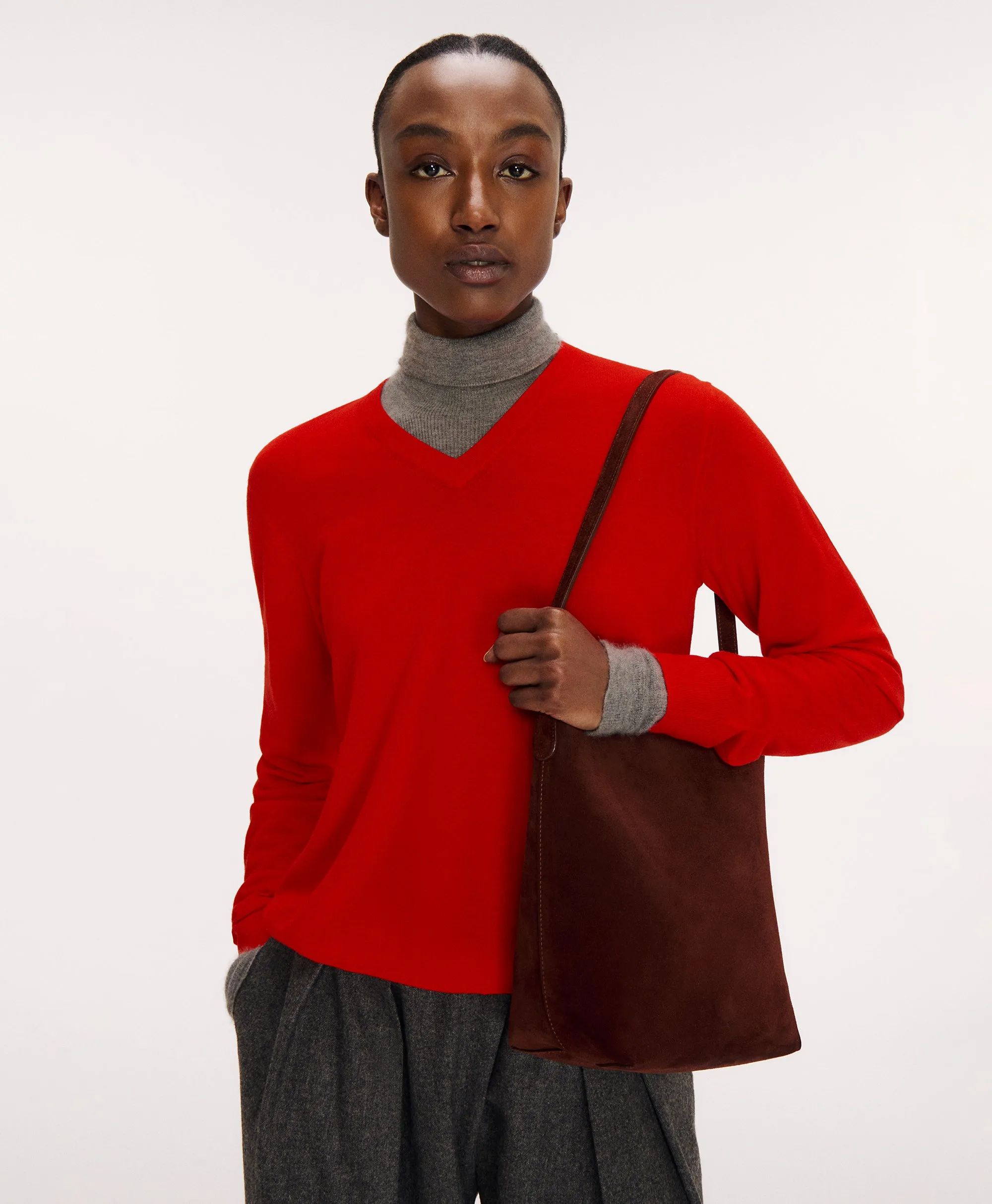 Small Everyday Cabas - Chocolate Suede sold by Mansur Gavriel product image thumbnail 2