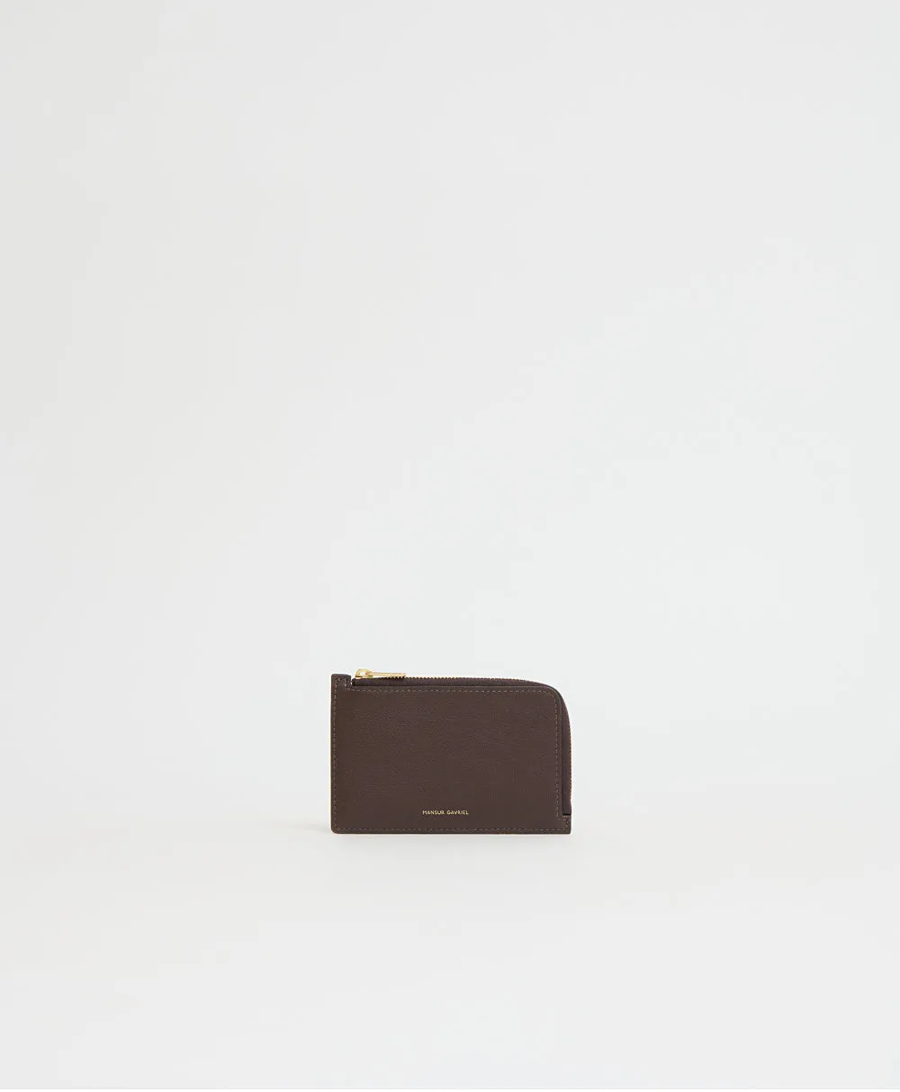 Zip Card Holder - Chocolate sold by Mansur Gavriel