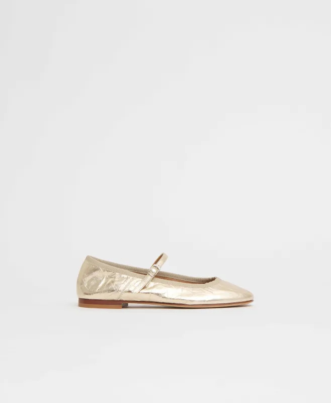 Dance Mary Jane - Crinkled Gold sold by Mansur Gavriel