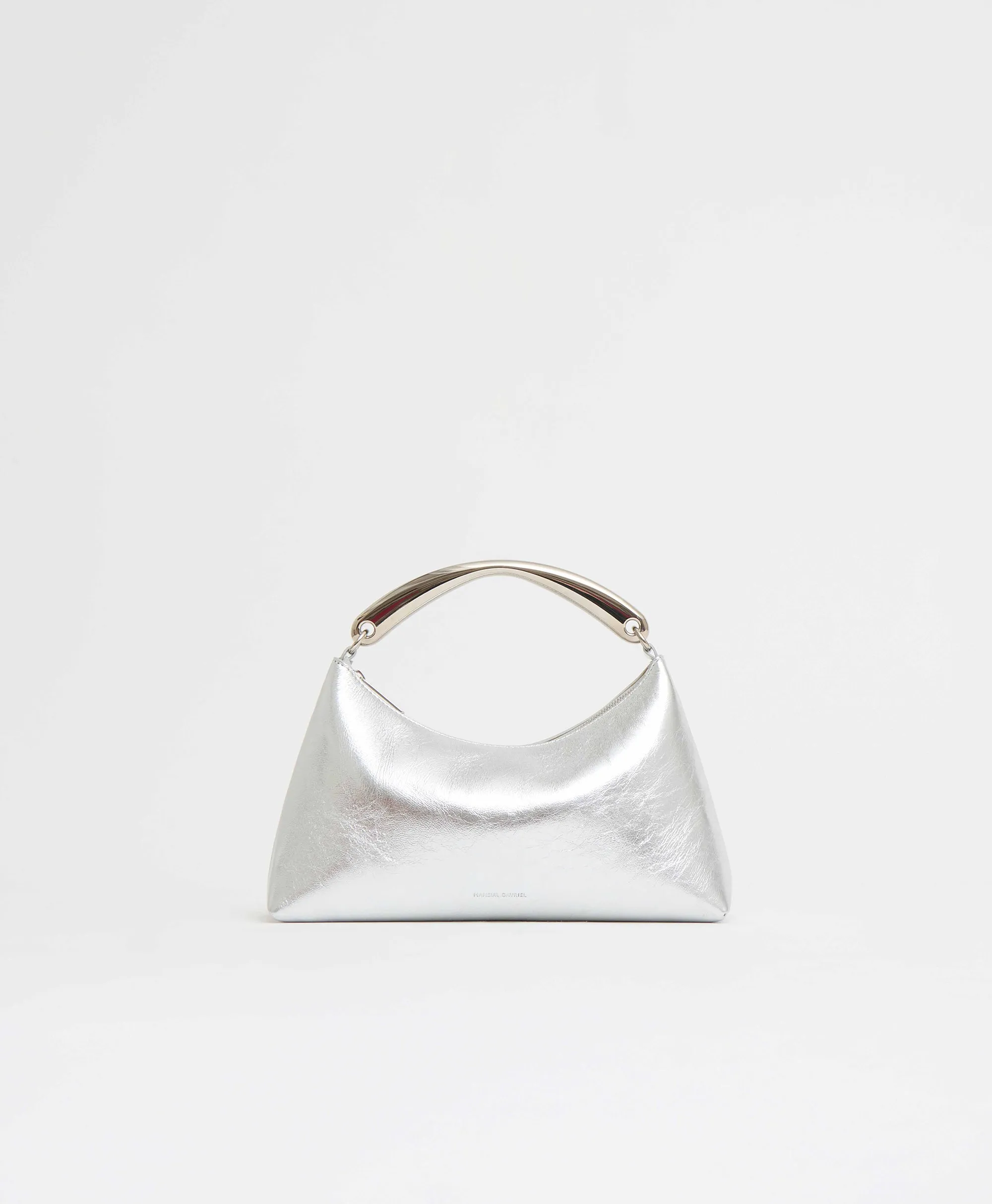Metal Handle Rhea - Crinkled Silver sold by Mansur Gavriel