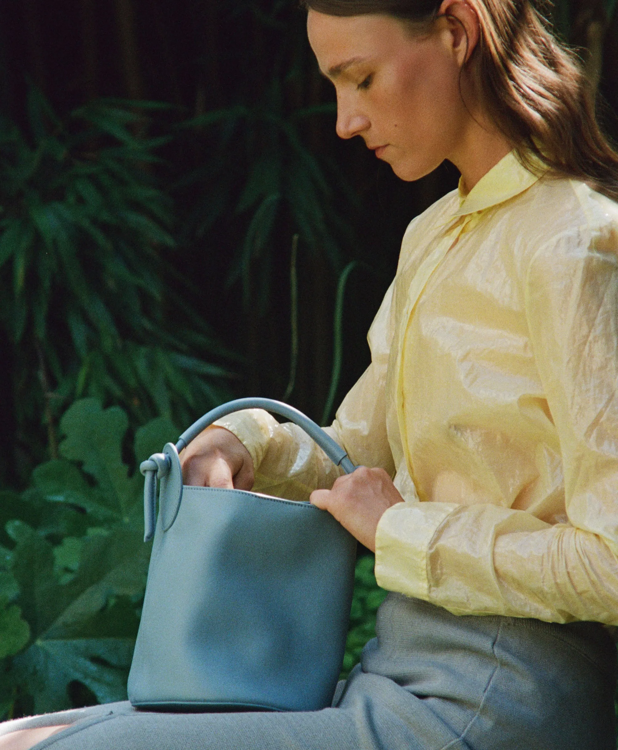 Mini Fortuna Bucket - Dove sold by Mansur Gavriel product image thumbnail 5