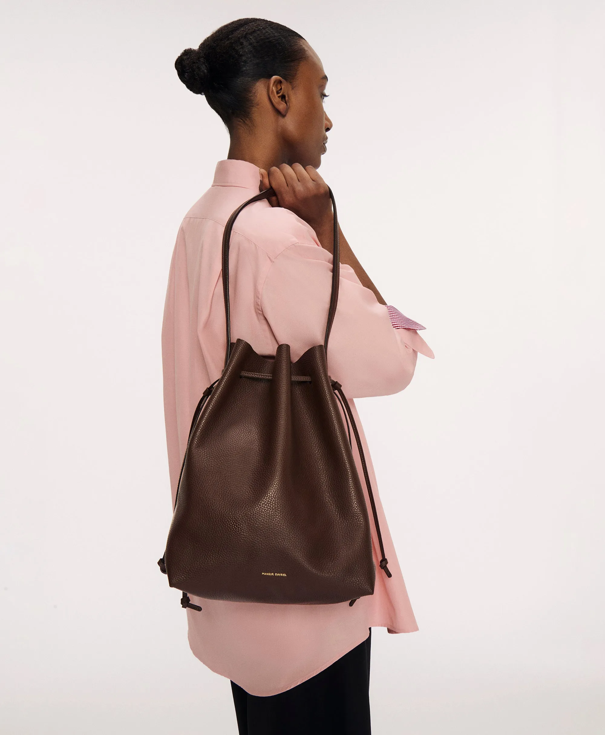Drawstring Cabas - Saddle Suede sold by Mansur Gavriel product image thumbnail 4