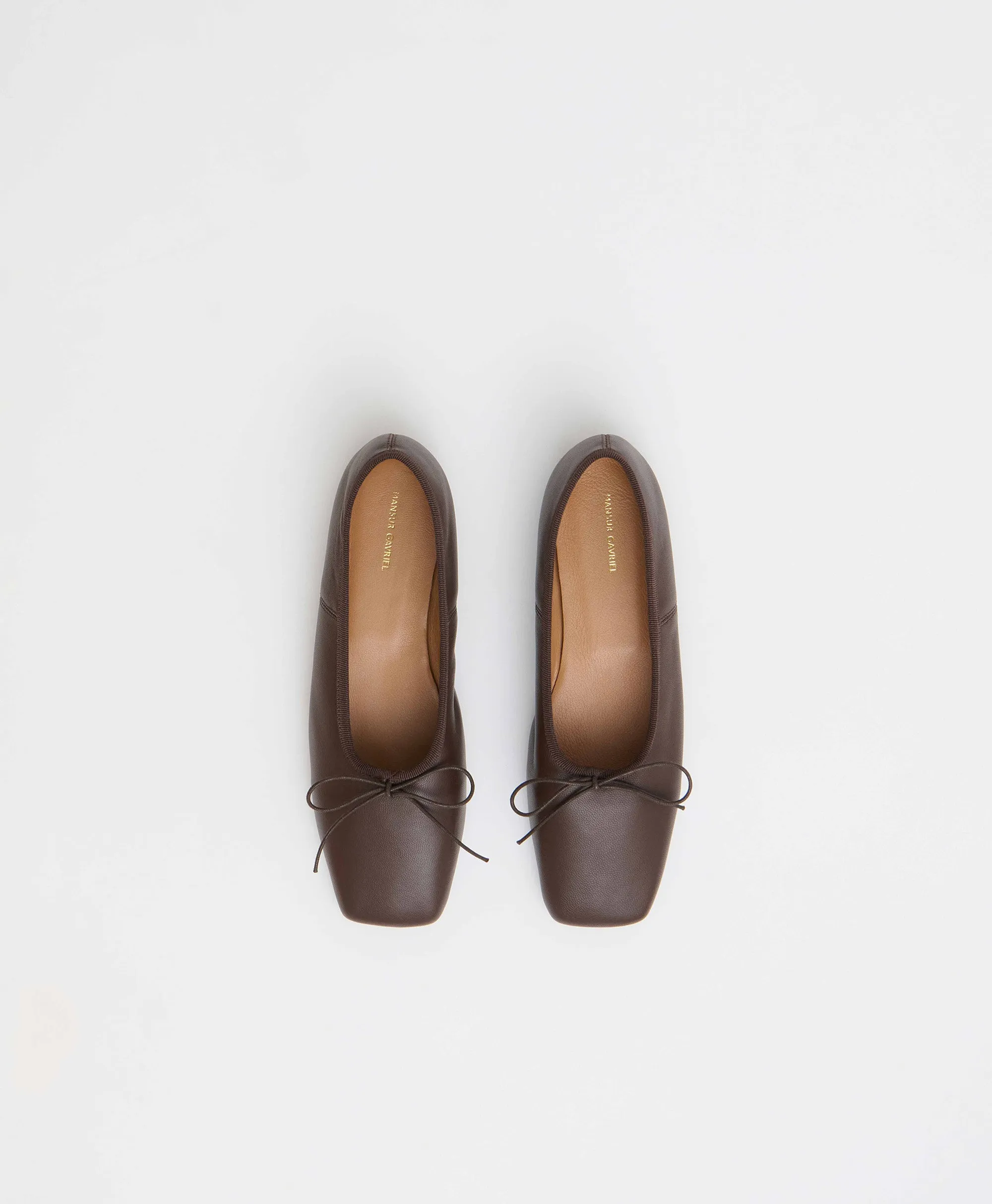 Square Toe Ballerina - Chocolate sold by Mansur Gavriel product image thumbnail 2