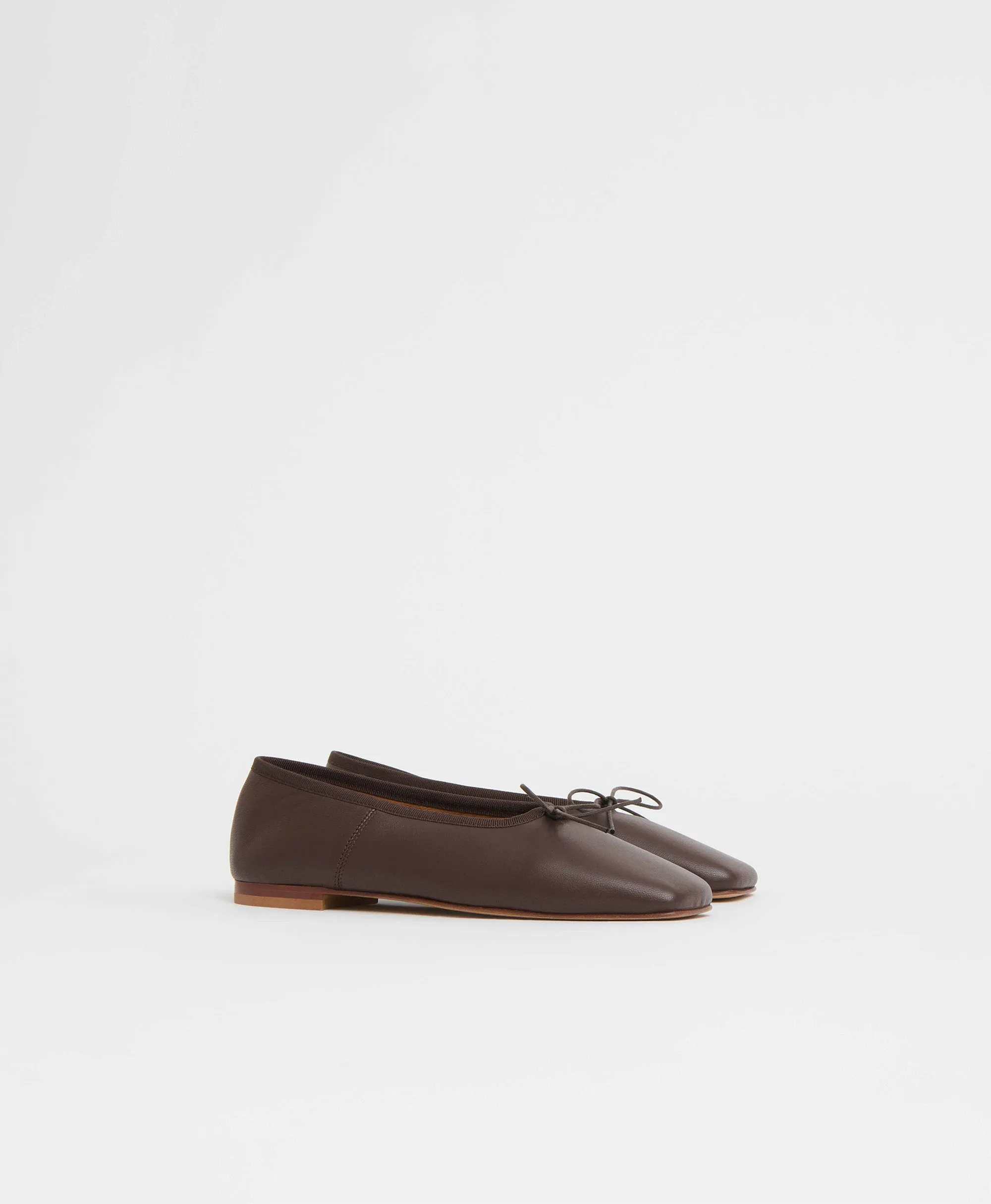 Square Toe Ballerina - Chocolate sold by Mansur Gavriel product image thumbnail 4