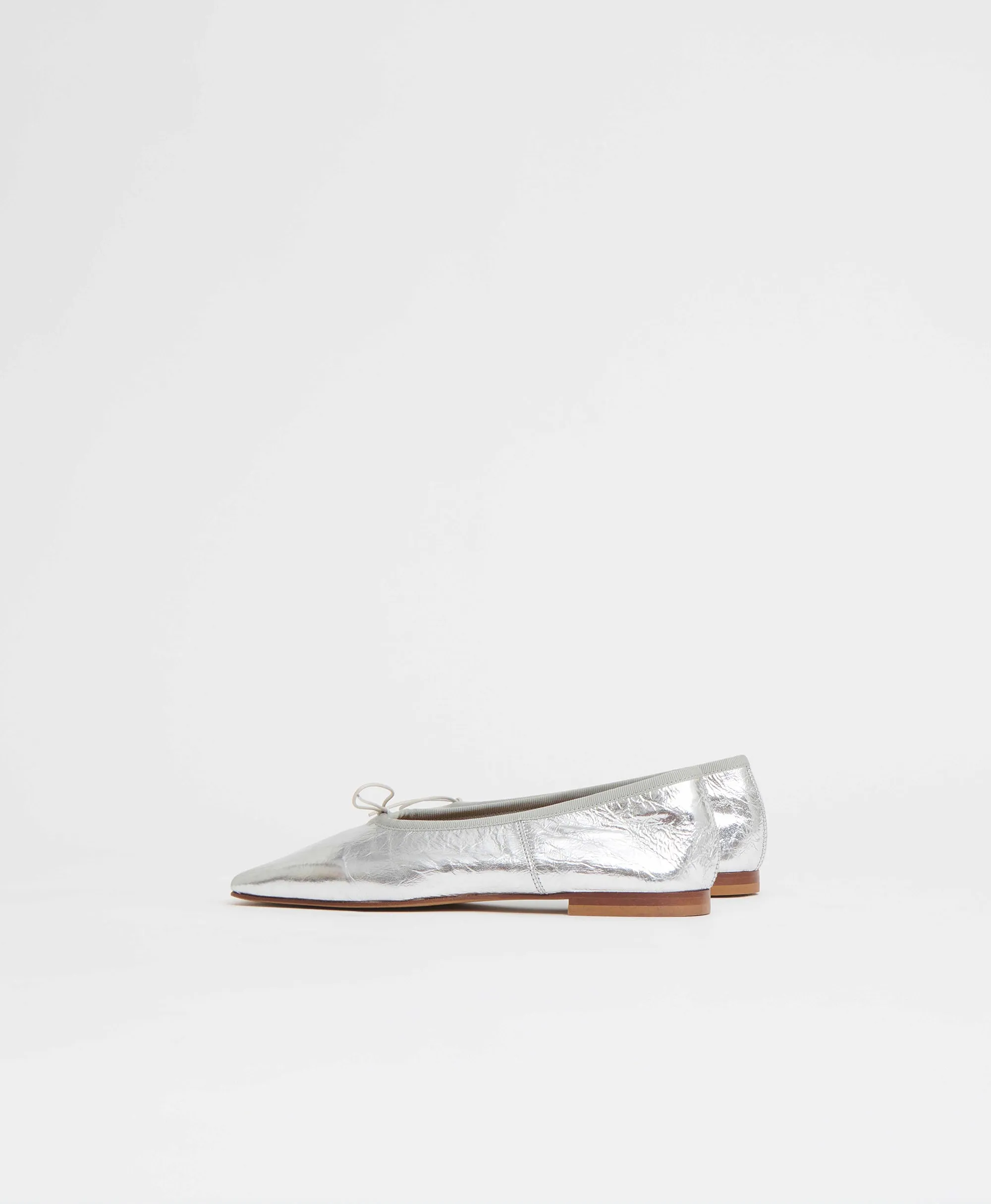 Square Toe Ballerina - Crinkle Silver sold by Mansur Gavriel product image thumbnail 5