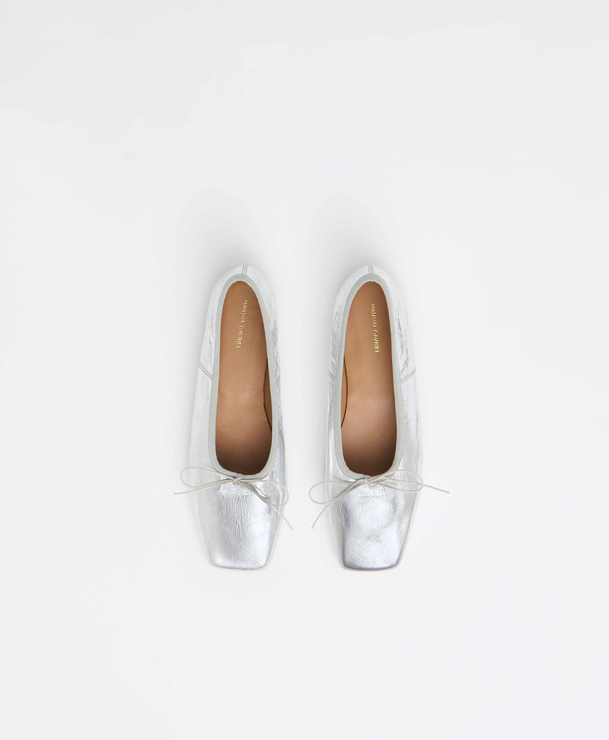Square Toe Ballerina - Crinkle Silver sold by Mansur Gavriel product image thumbnail 2