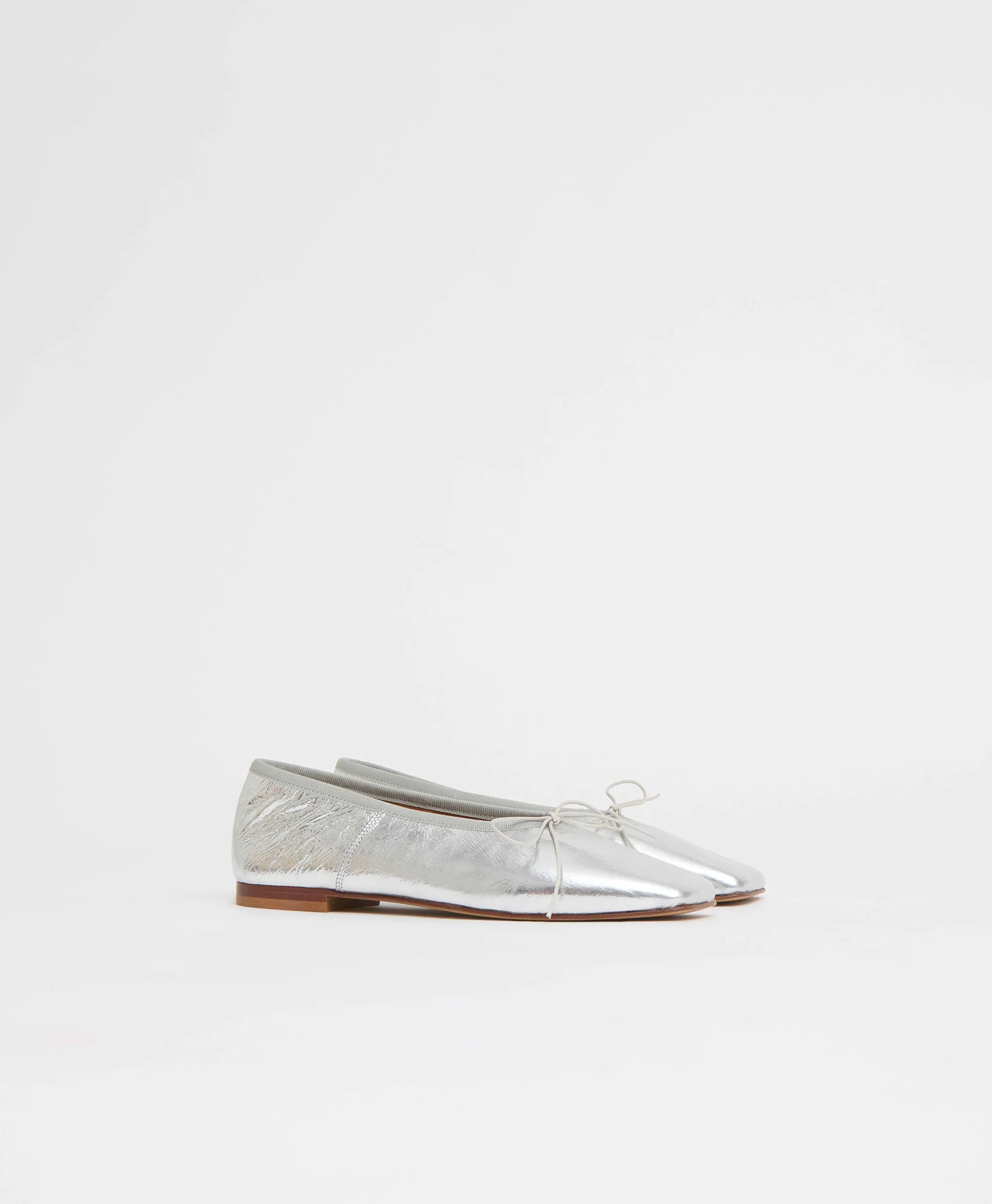 Square Toe Ballerina - Crinkle Silver sold by Mansur Gavriel product image thumbnail 4