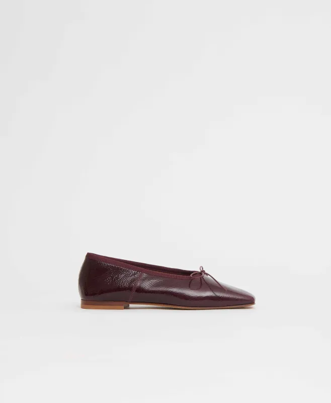 Square Toe Ballerina - Dark Oxblood sold by Mansur Gavriel