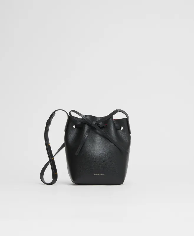 Mini Mini Bucket Bag - Black/Flamma sold by Mansur Gavriel