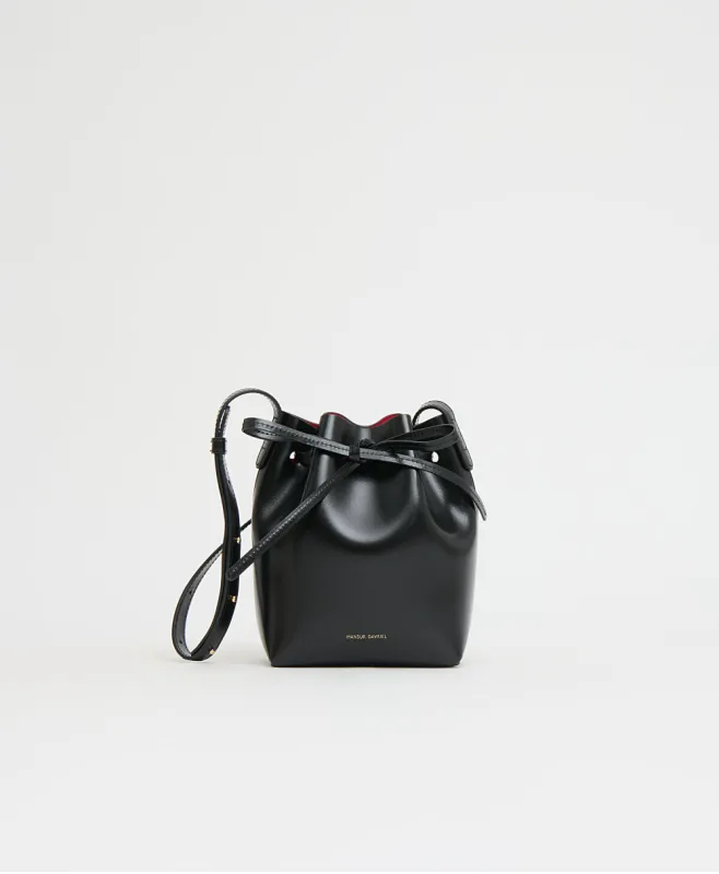 Mini Mini Bucket - Spazzolato/Black/Flamma sold by Mansur Gavriel
