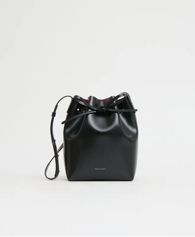 Mini Bucket - Spazzolato/Black/Flamma sold by Mansur Gavriel