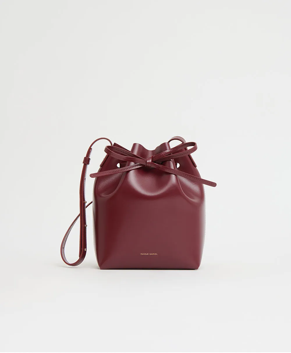 Mini Bucket - Claret sold by Mansur Gavriel