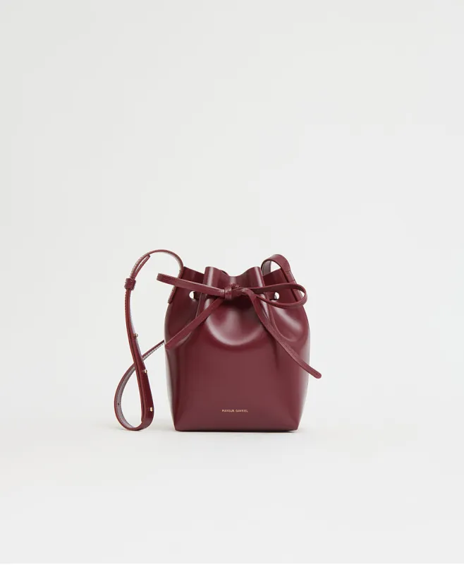 Mini Mini Bucket - Claret sold by Mansur Gavriel