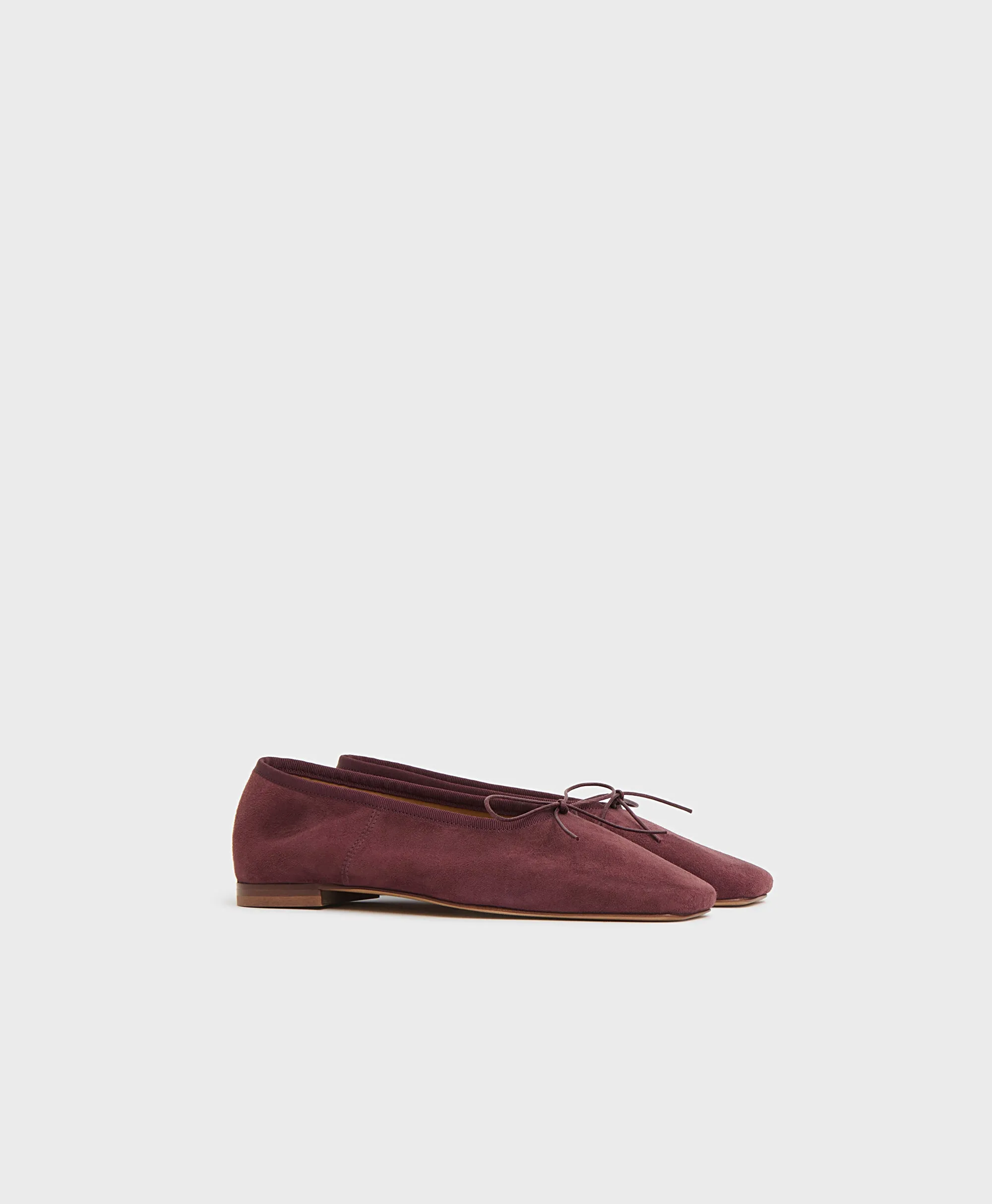 Square Toe Ballerina - Plum Suede sold by Mansur Gavriel product image thumbnail 4