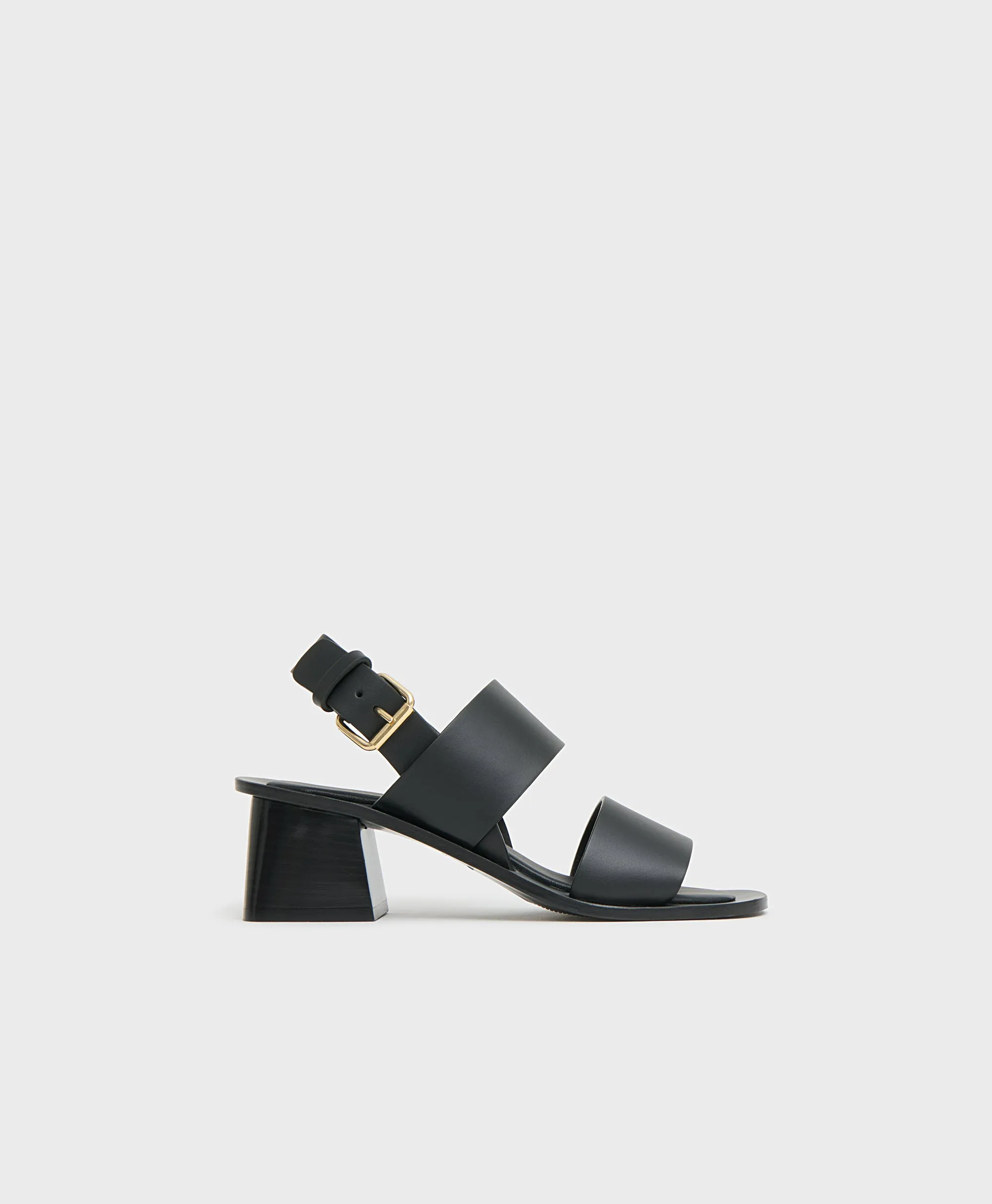 Double Strap Heeled Sandal - Black sold by Mansur Gavriel