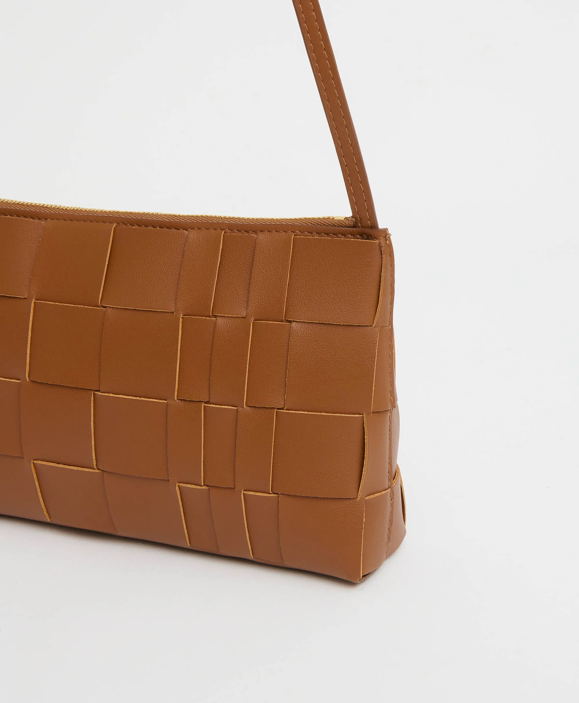 Upcycled Woven Leather Gaia Bag - Camel sold by Mansur Gavriel product image thumbnail 2