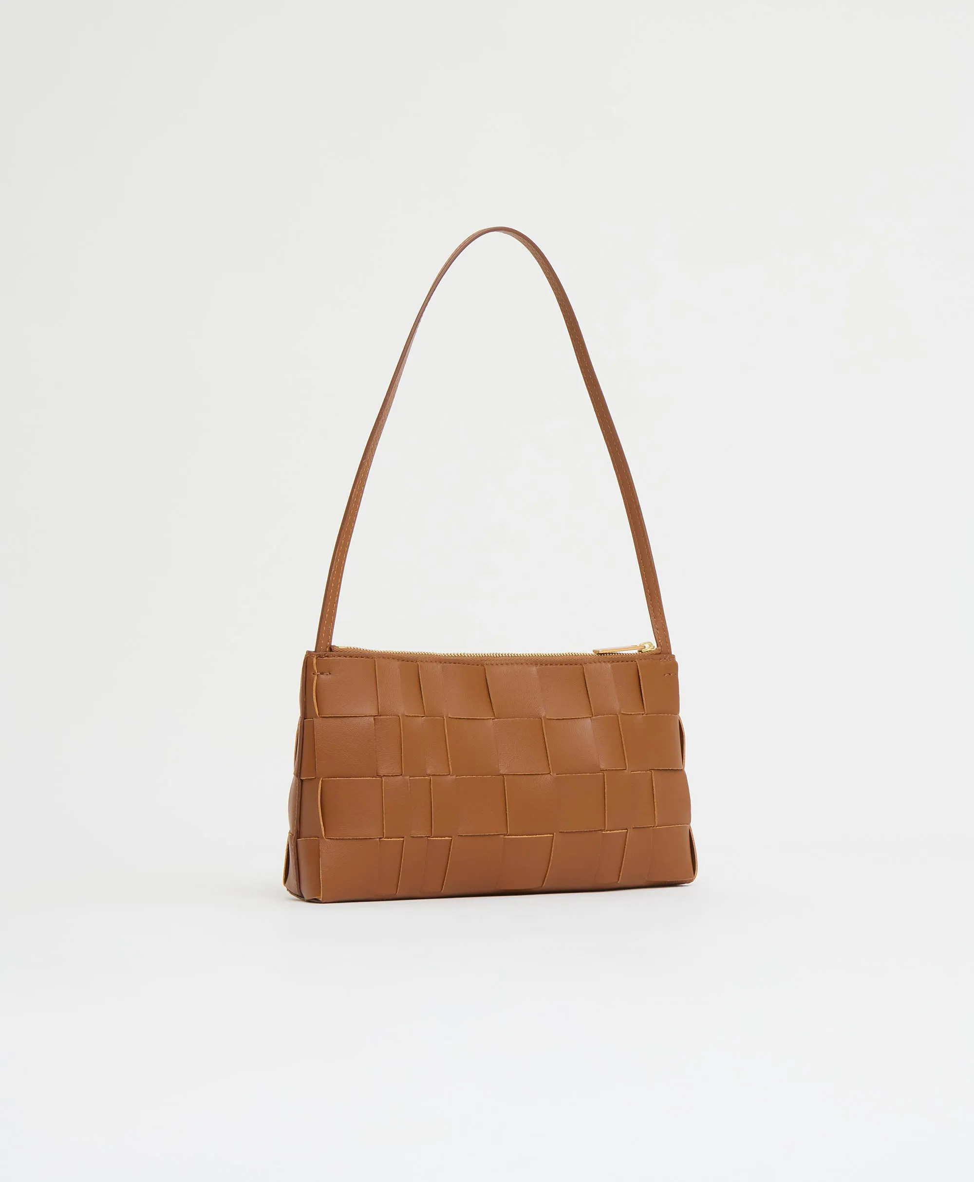 Upcycled Woven Leather Gaia Bag - Camel sold by Mansur Gavriel product image thumbnail 4