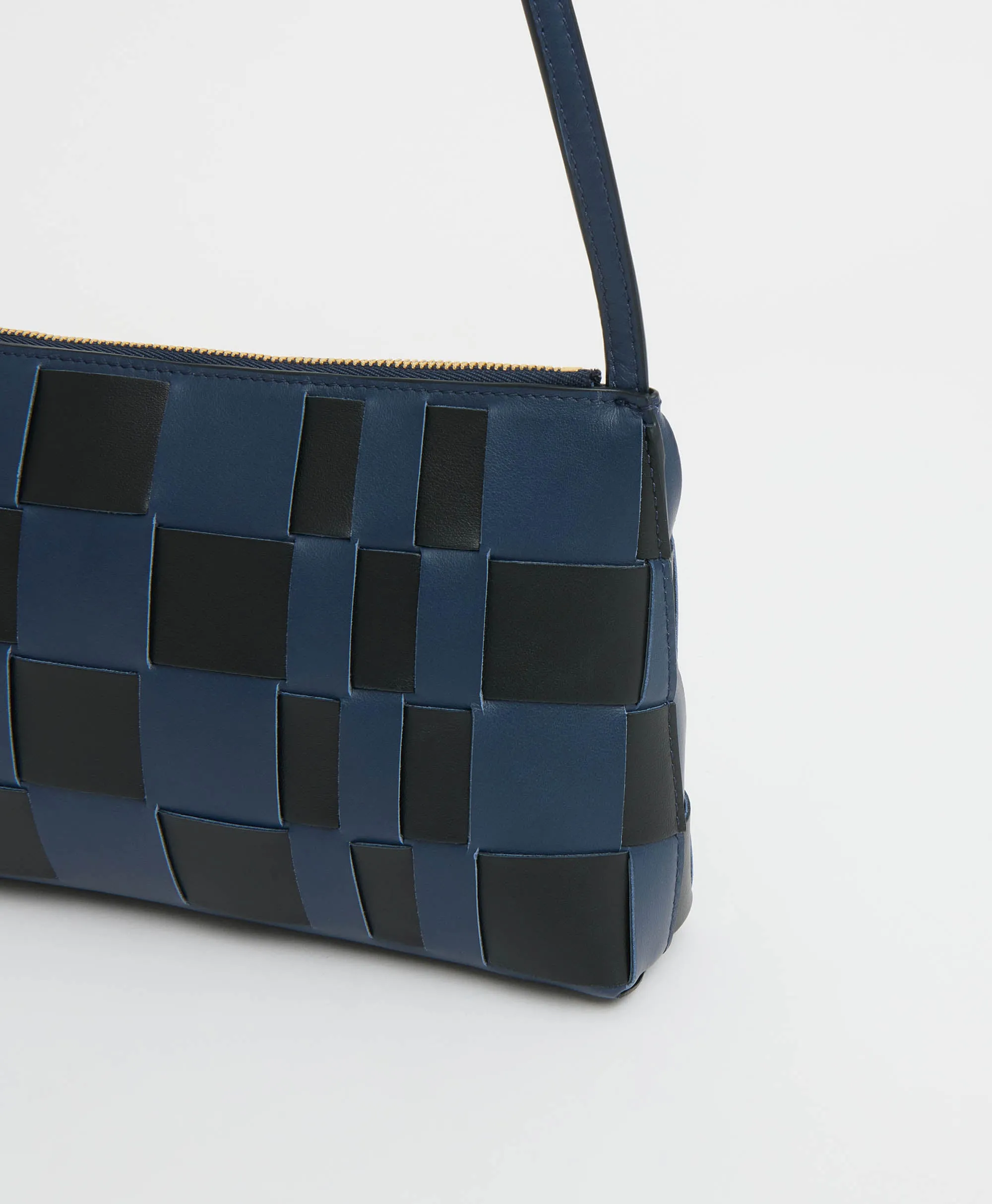 Upcycled Woven Leather Gaia Bag - Blue/Black sold by Mansur Gavriel product image thumbnail 2