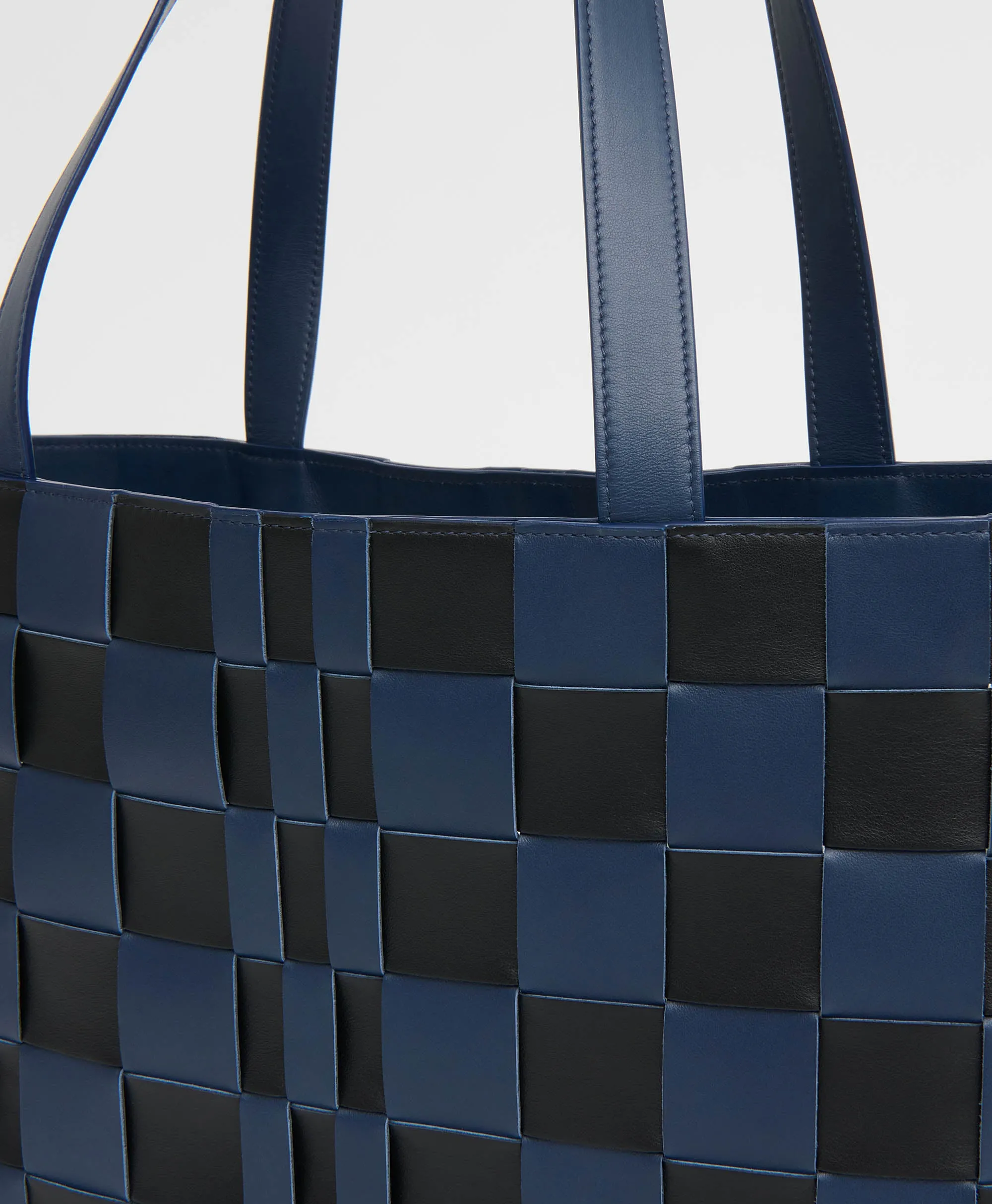 Upcycled Woven Leather Tote - Blue/Black sold by Mansur Gavriel product image thumbnail 2