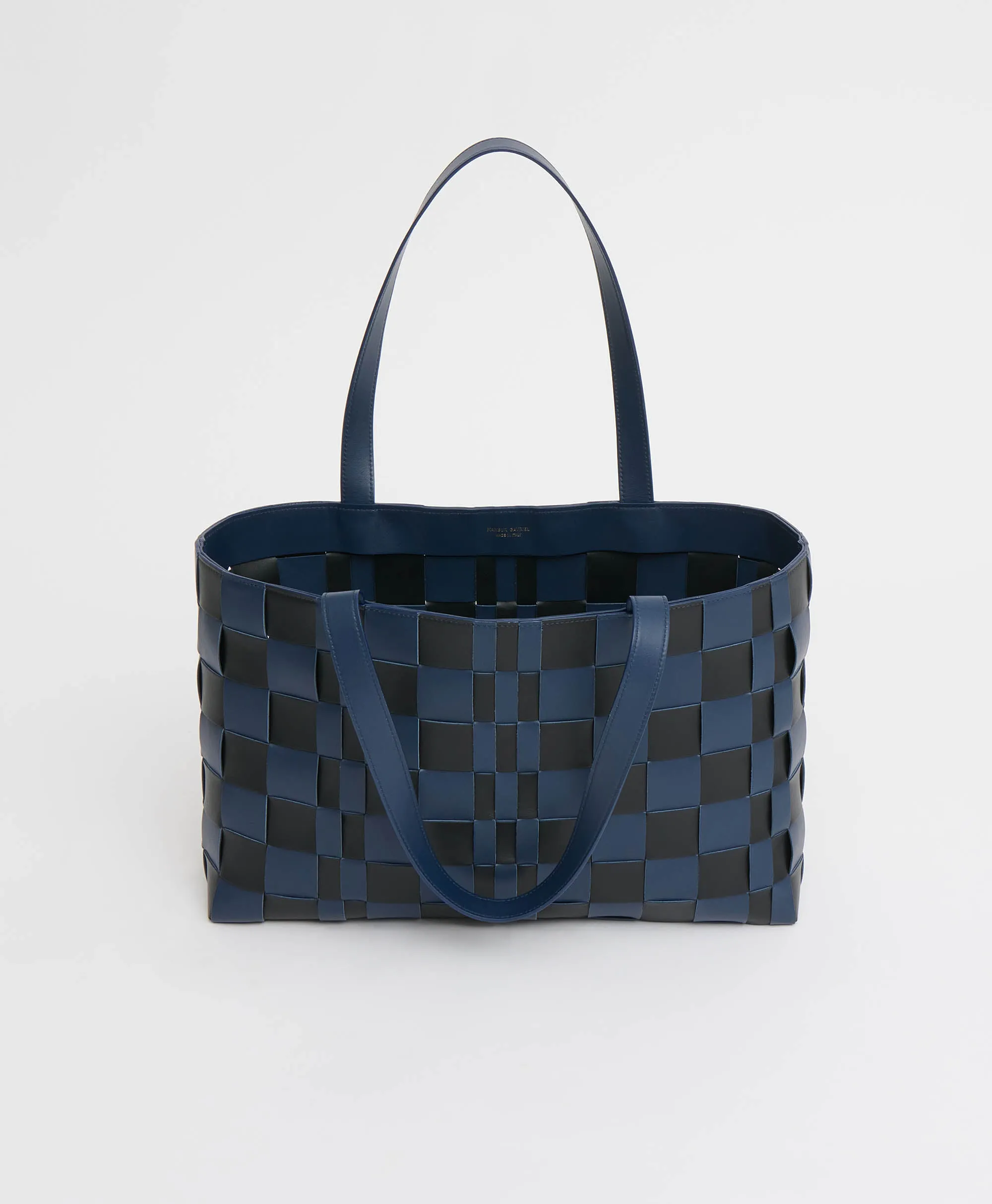 Upcycled Woven Leather Tote - Blue/Black sold by Mansur Gavriel product image thumbnail 3