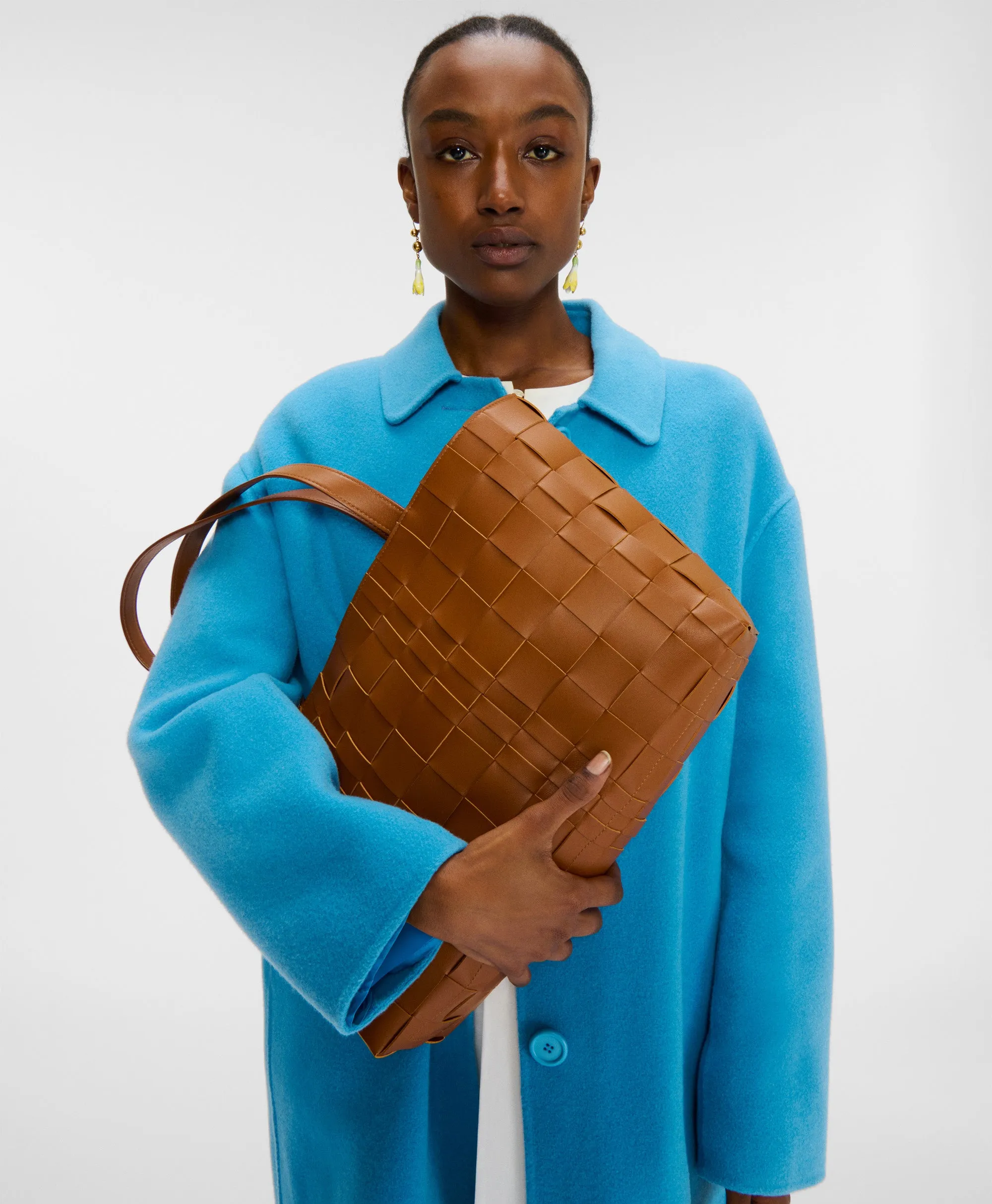 Upcycled Woven Leather Tote - Camel sold by Mansur Gavriel product image thumbnail 2