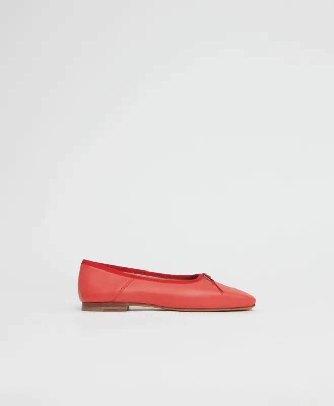 Square Toe Ballerina - Poppy sold by Mansur Gavriel