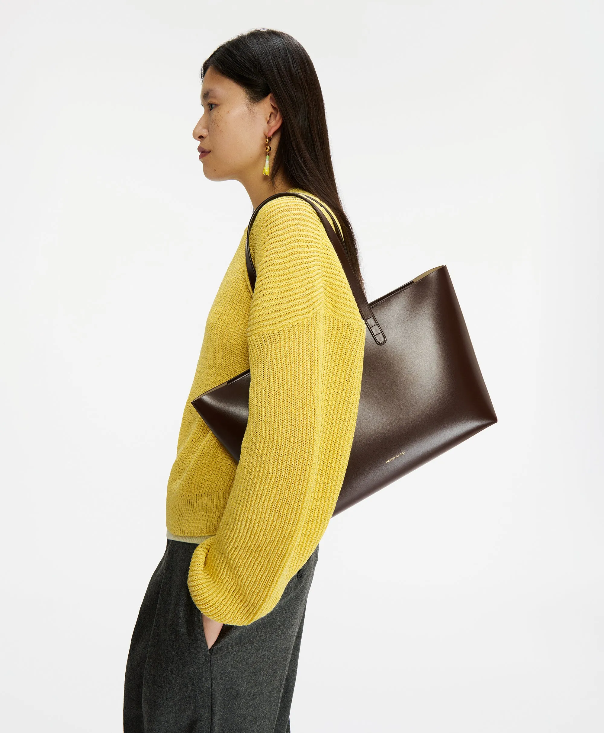 Small Zip Tote - Chocolate/Warm Grey sold by Mansur Gavriel product image thumbnail 2